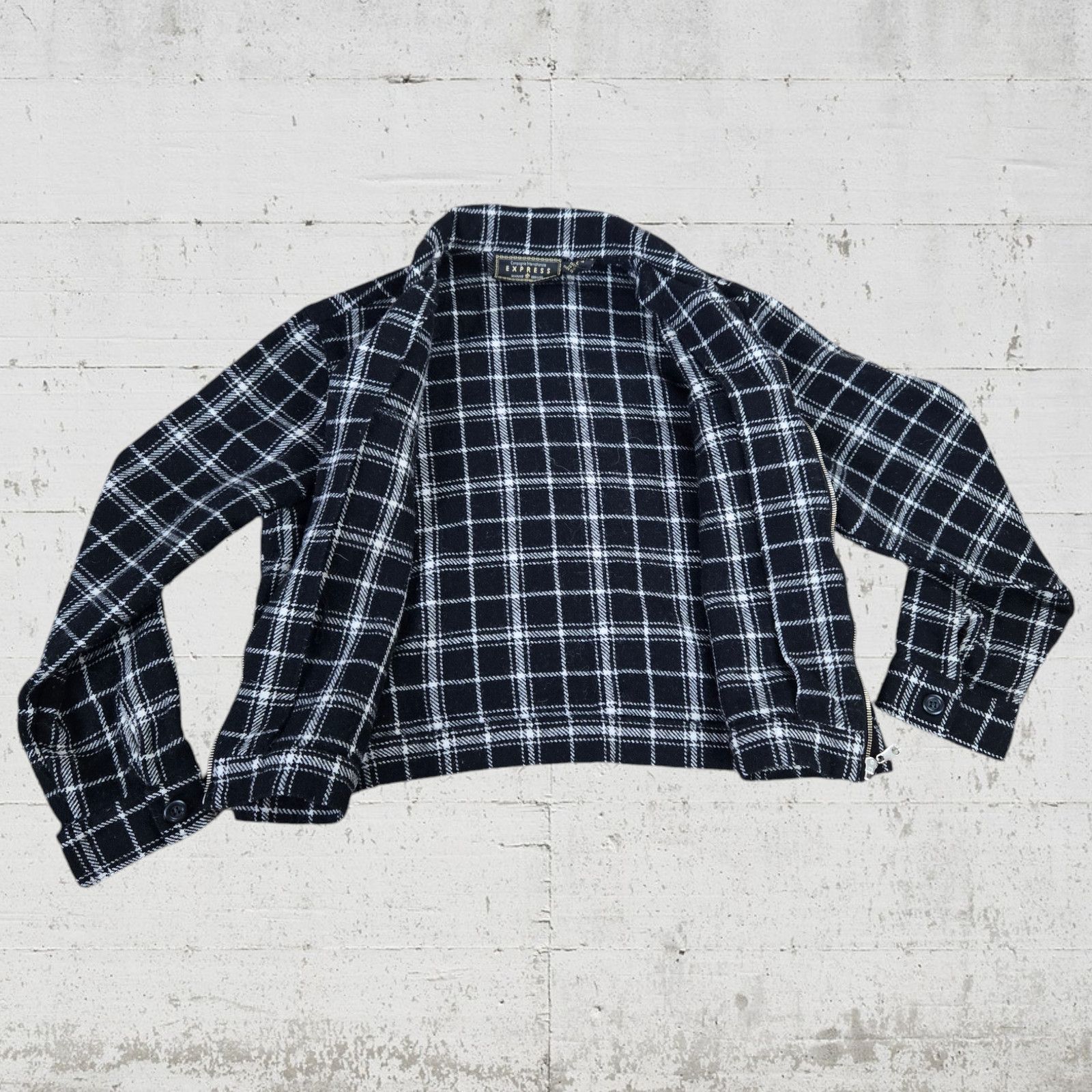 Vintage Vintage Plaid Wool Blend Cropped Zip Jacket Size Large Size L / US 10 / IT 46 - 8 Thumbnail