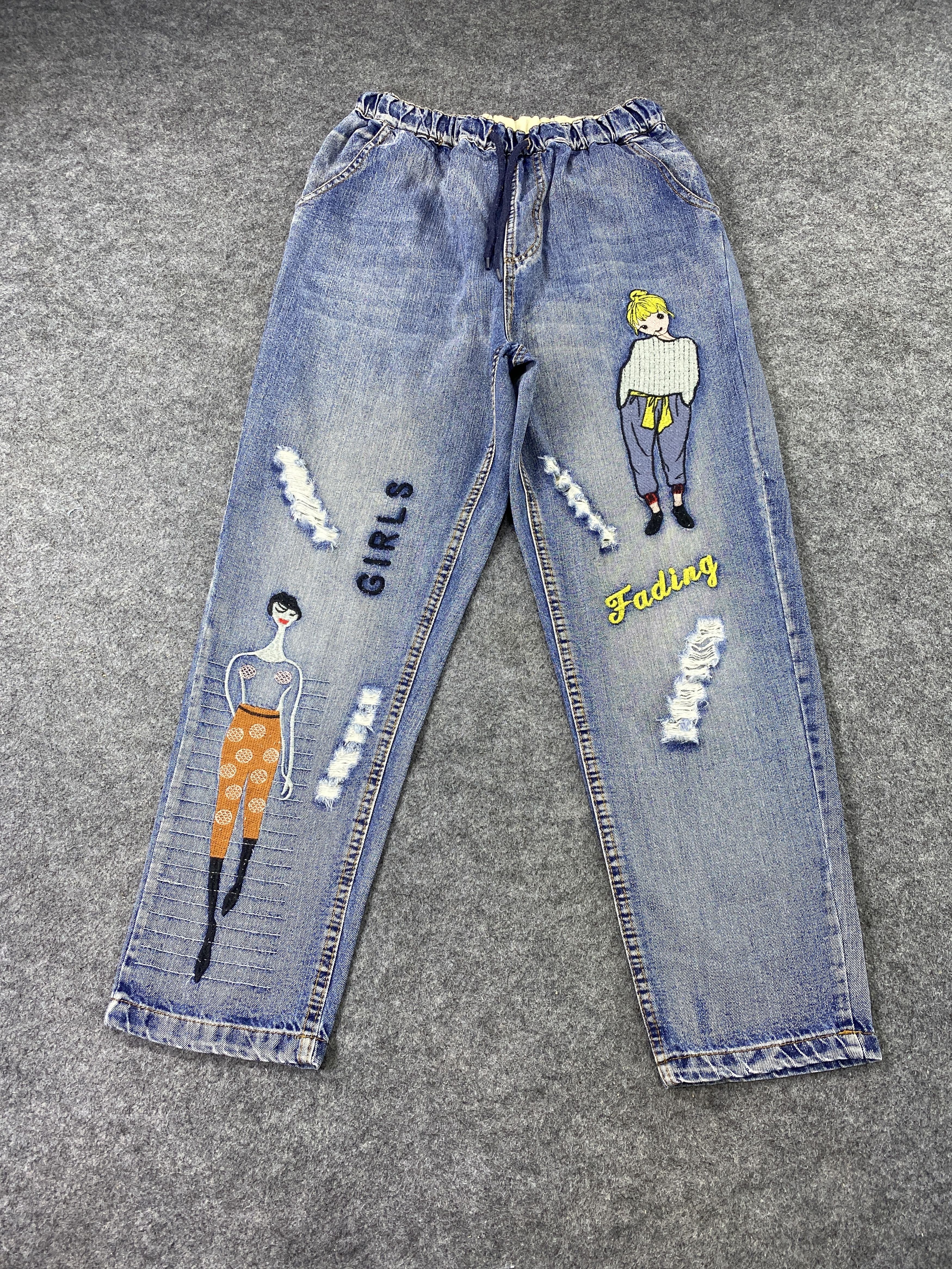Japanese Brand Japanese Brand Distressed Joggers Denim - J1050 Size 24" / US 00 / IT 34 - 2 Thumbnail