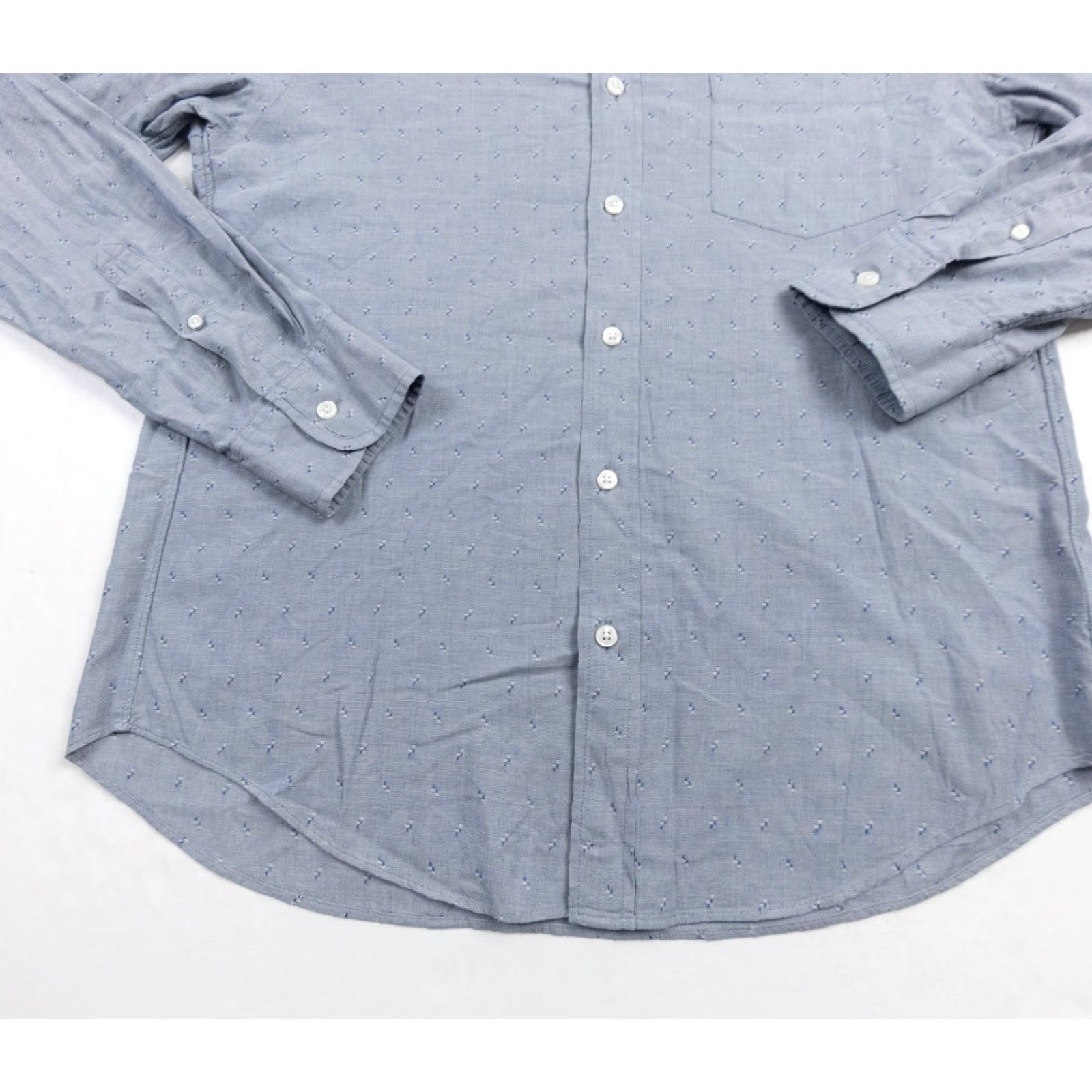 J.Crew J.CREW Men's Button-Up Shirt Medium Blue Long Sleeve Slim Fit Collared Solid Casual Workwear Size US M / EU 48-50 / 2 - 4 Thumbnail