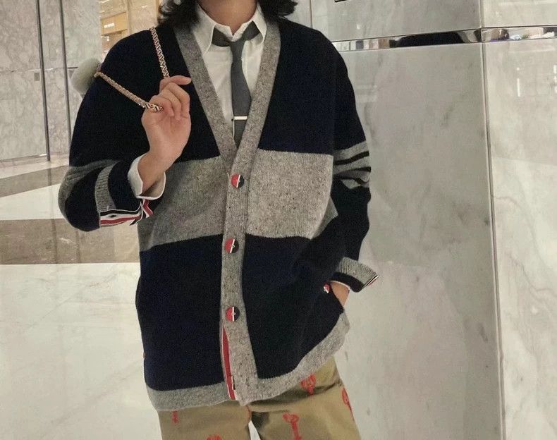 Thom Browne Thom Browne Dark blue gray cardigan coat Size US S / EU 44-46 / 1 - 7 Thumbnail