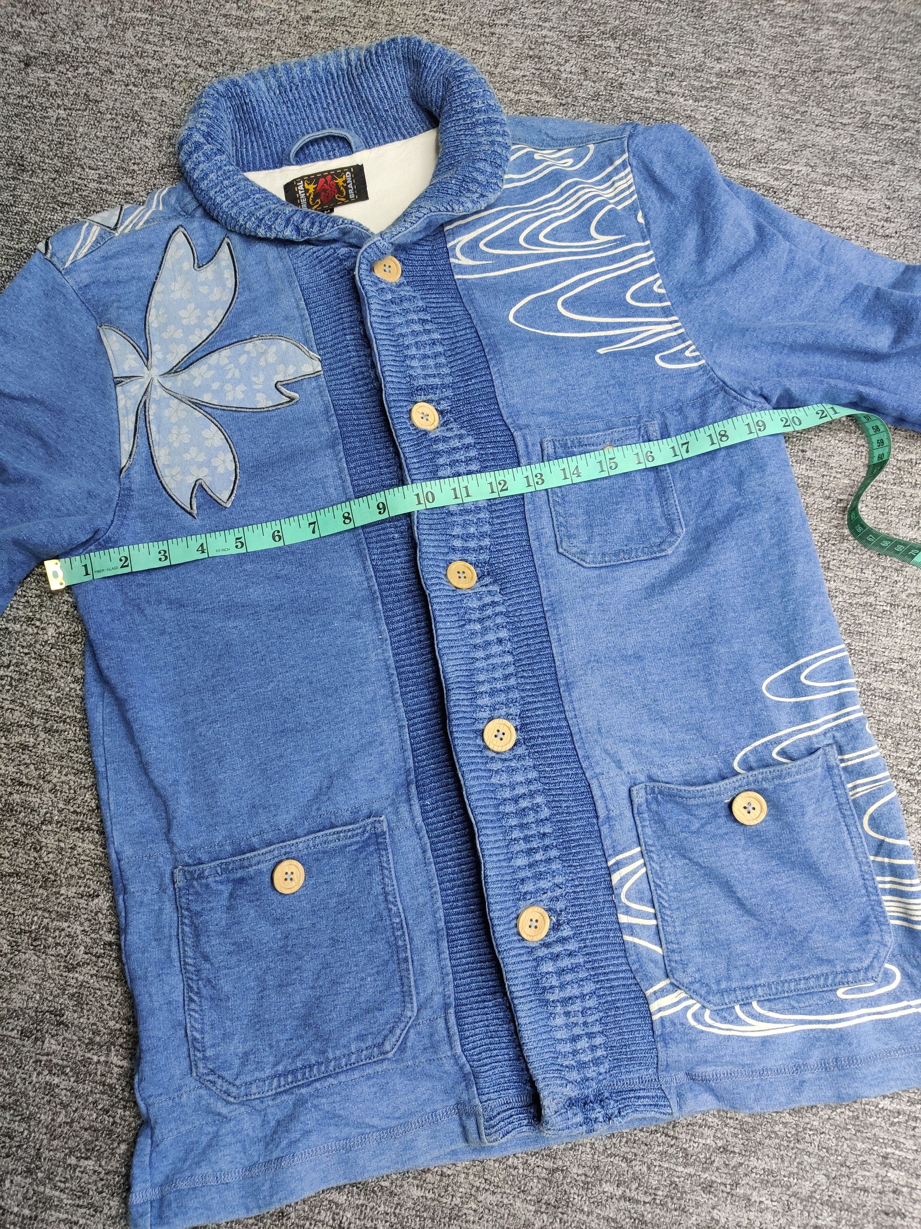 Japanese Brand Oriental Brand Nishiki Cherry Blossom Denim Button Jacket Size US M / EU 48-50 / 2 - 13 Thumbnail