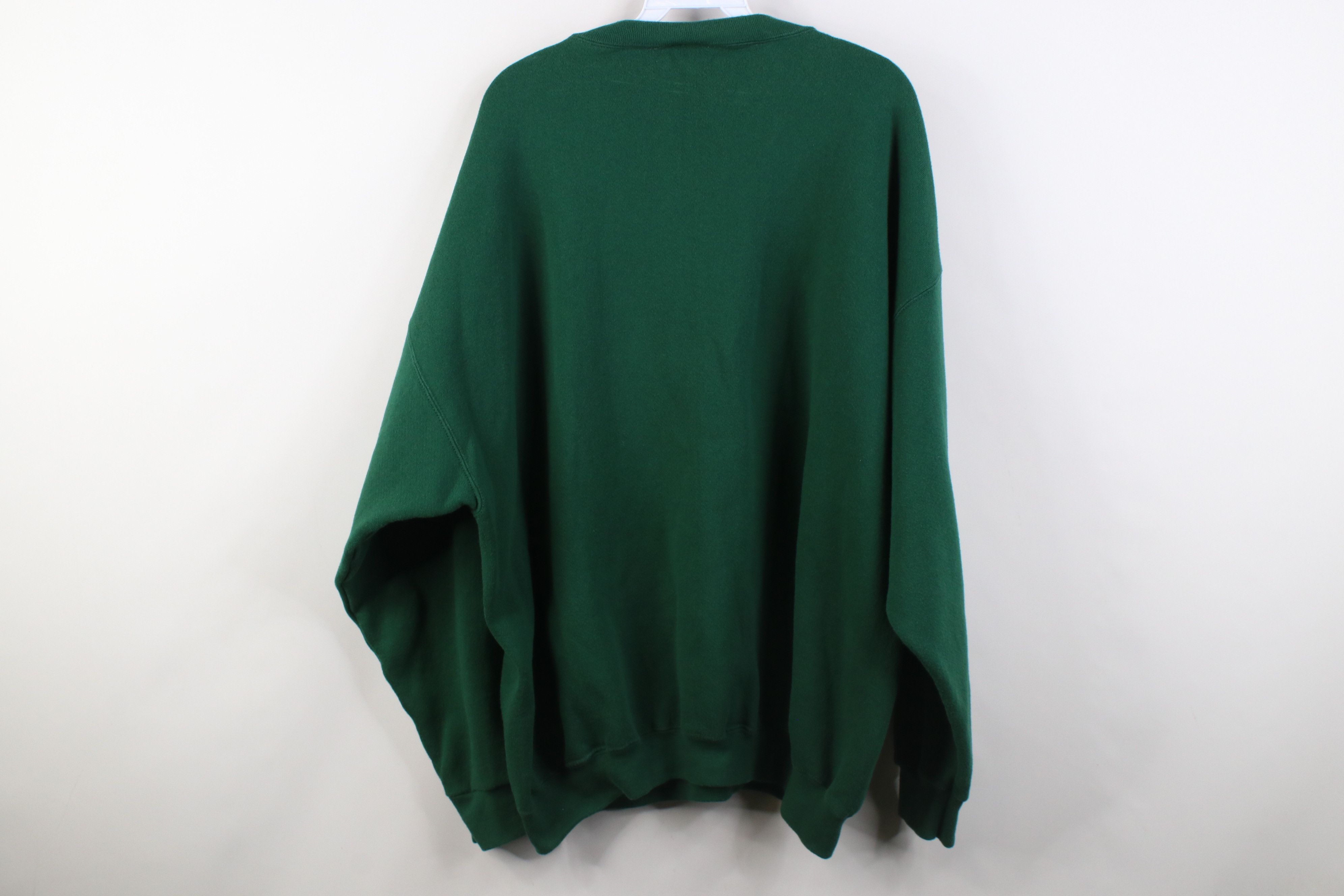 Vintage Vintage 90s Streetwear Heavy Crewneck Sweatshirt Green USA Size US XXL / EU 58 / 5 - 11 Thumbnail