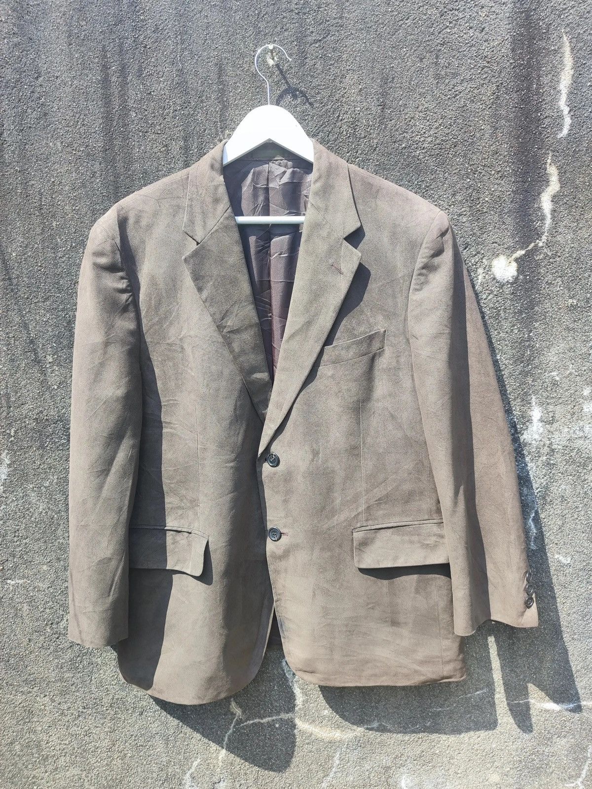 Designer × Japanese Brand × Kansai Yamamoto SISSY by Kansai Yamamoto Brown Suede-Look Blazer Size 44R - 1 Thumbnail