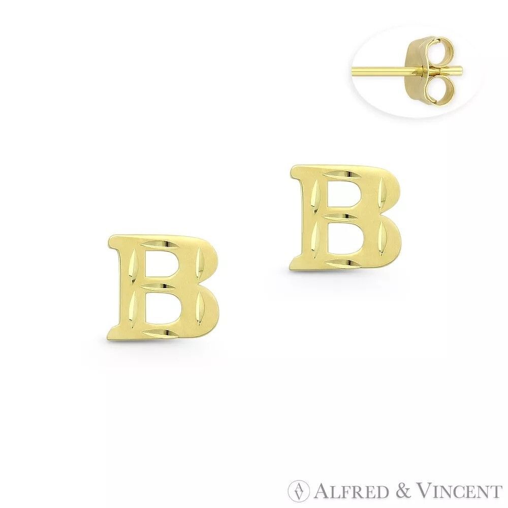Other Initial Letter "B" Stud Earrings with Push-Back Posts Size ONE SIZE - 1 Preview