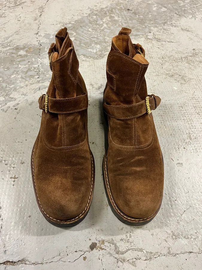 Vintage 2000s Versace Brown Suede Leather Boots Size US 8 / EU 41 - 2 Thumbnail