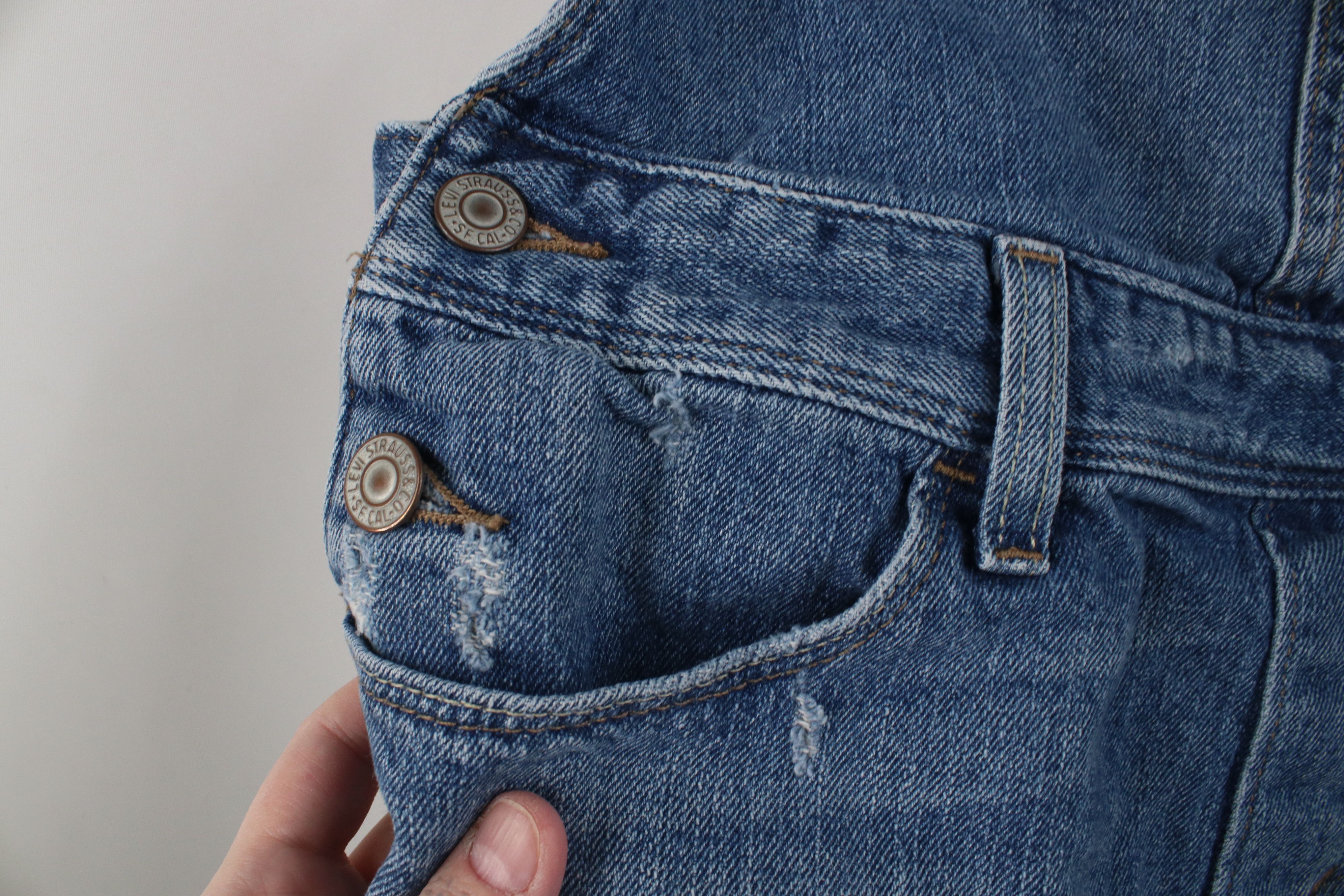 Levi's Vintage Y2K Levis Babydoll Denim Shortalls Overalls Size 27" / US 4 / IT 40 - 7 Thumbnail