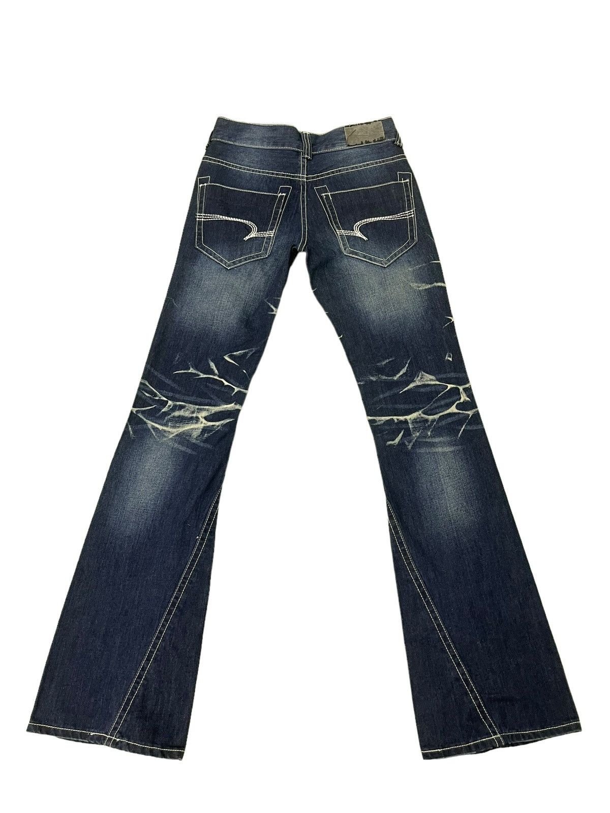 Japanese Brand Flare Jeans Black Crown Faded Distress Boot Cut 8🟦7 Size US 28 / EU 44 - 12 Thumbnail