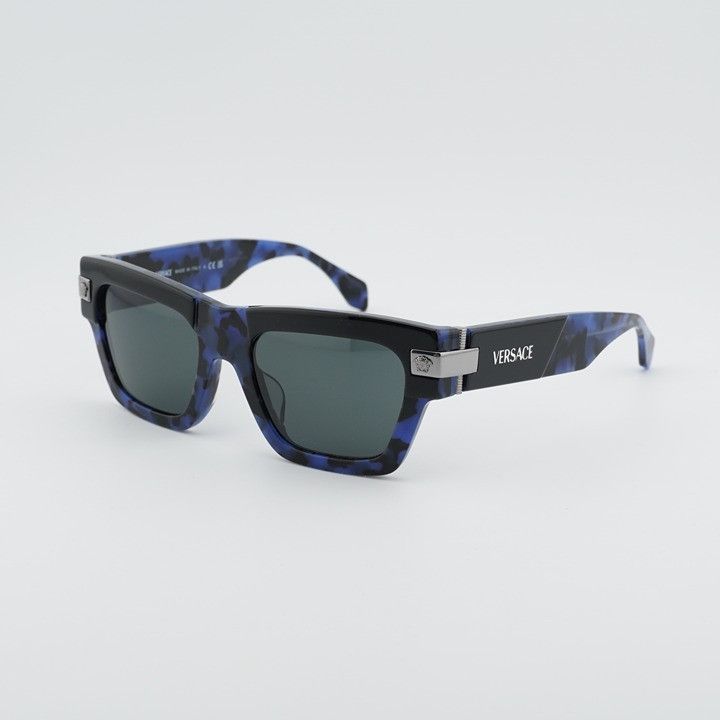 Versace Versace VE4464F 545887 Sunglasses Black / Blue Rectangle Size ONE SIZE - 1 Thumbnail