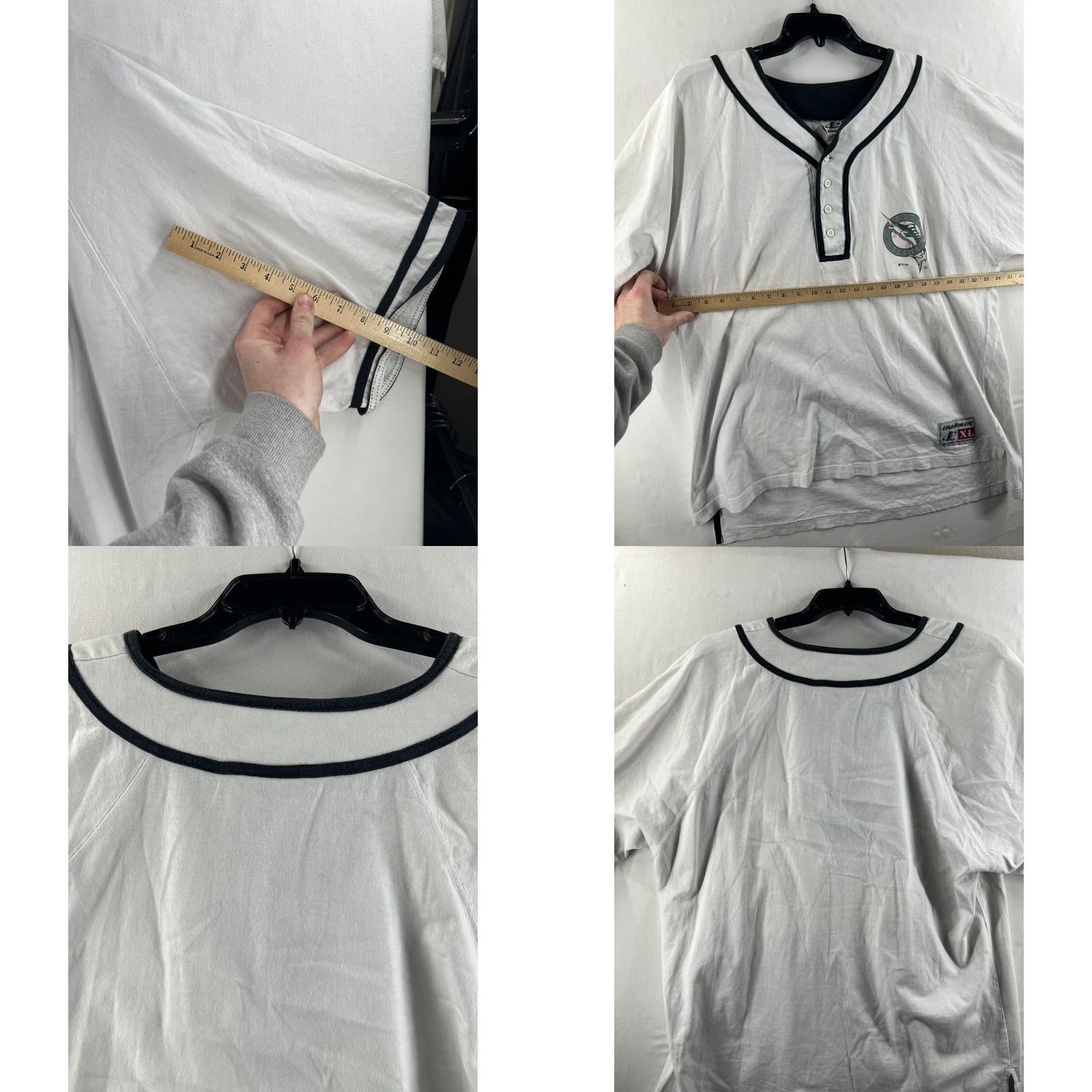 Starter VINTAGE Florida Marlins Jersey Mens XL White 90s Starter Baseball Short Sleeve Jersey Size US XL / EU 56 / 4 - 8 Thumbnail