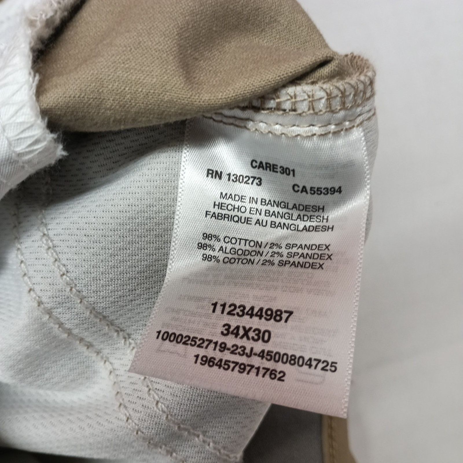 Lee Lee Flat Front Chino Pants Men's 34x30 Khaki Slim Fit Size US 34 / EU 50 - 6 Thumbnail