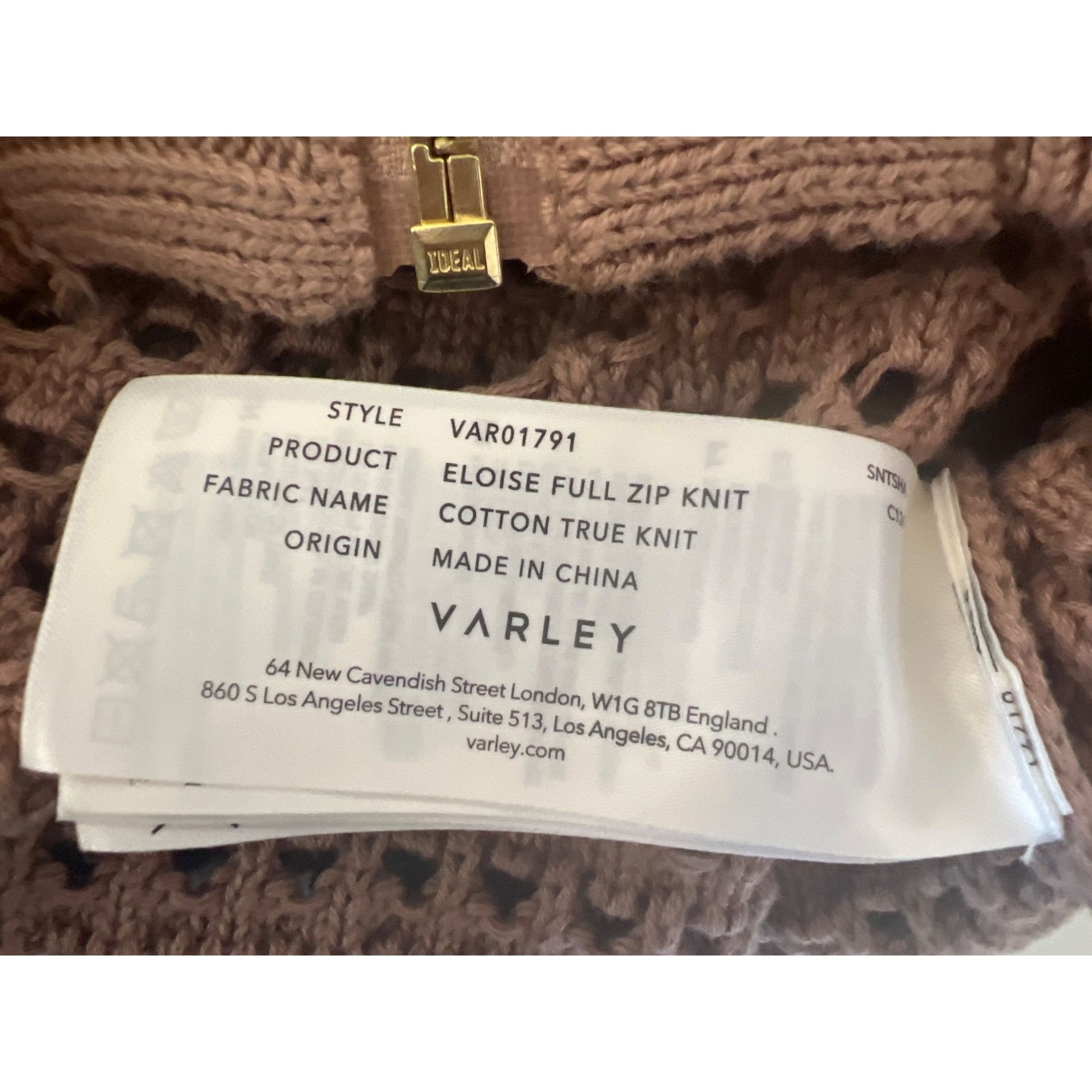 Varley Varley Eloise Cedar Full Zip Knit Jacket Size XS / US 0-2 / IT 36-38 - 5 Thumbnail
