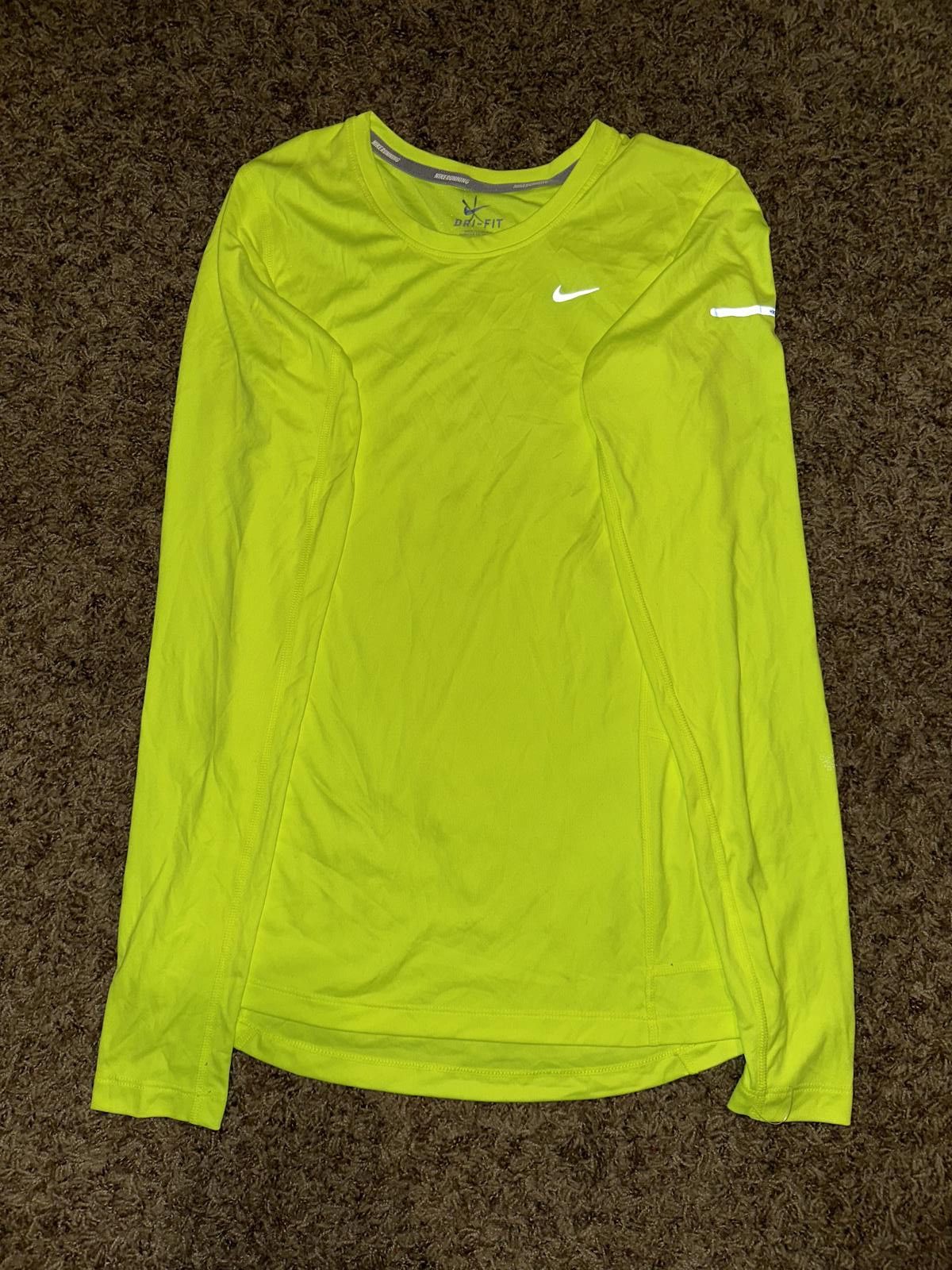 Nike Nike Women's (S) Miler Running Volt Long Sleeve Shirt Size XS / US 0-2 / IT 36-38 - 1 Thumbnail