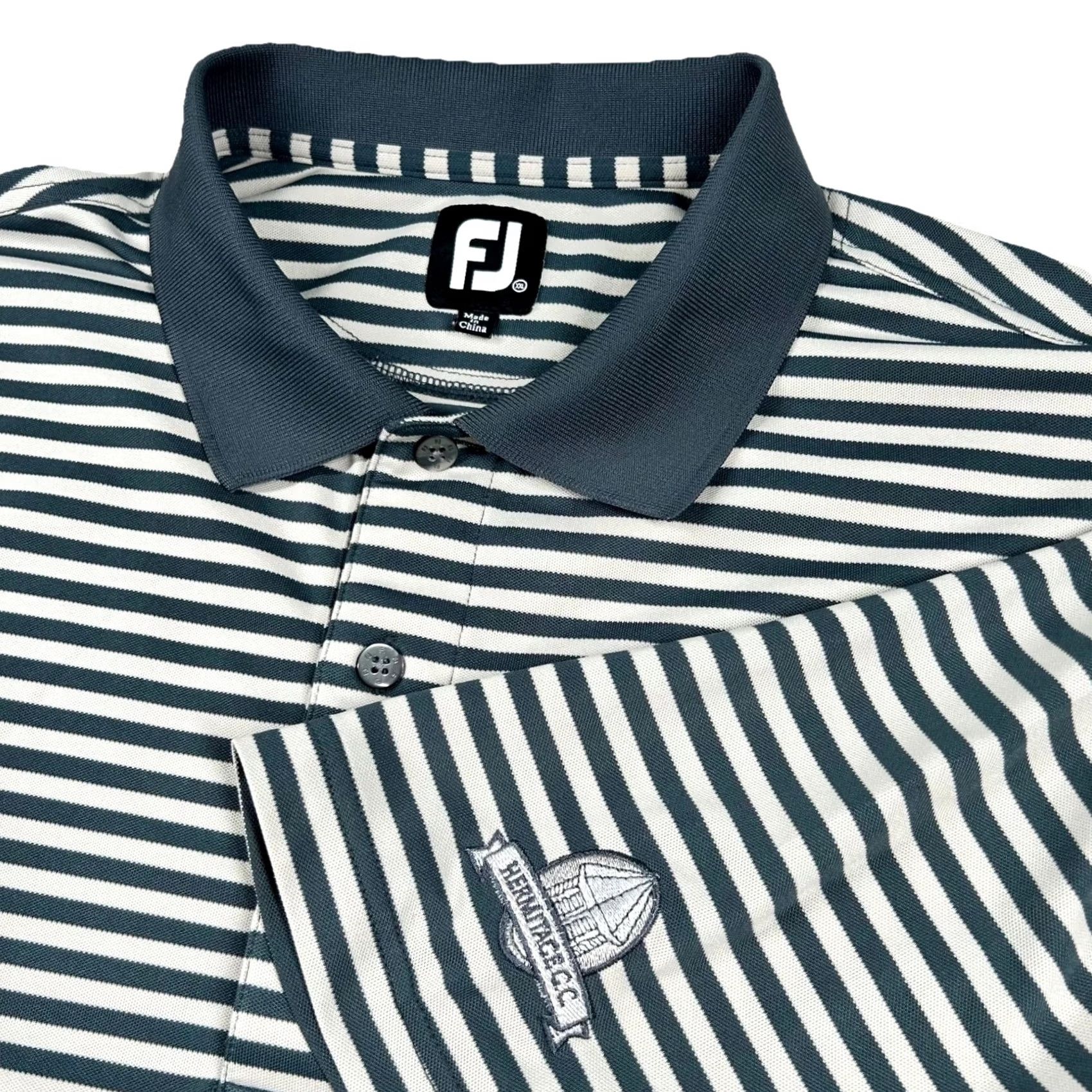 Footjoy FootJoy Polo Mens 2XL Golf The Hermitage Country Club Exclusive Pique Gray Short Sleeve Collared Button Size US XXL / EU 58 / 5 - 2 Thumbnail