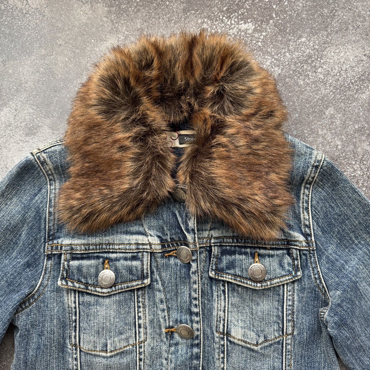 Hysteric Glamour Japanese Style Y2K Grunge Washed Denim Faux Fur Denim Jacket Size S / US 4 / IT 40 - 4 Thumbnail