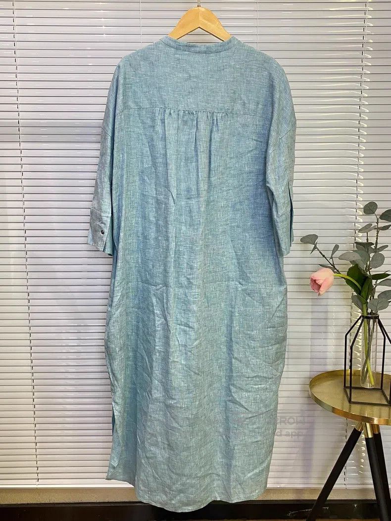 Loro Piana Loro Piana Light blue linen dress Size M / US 6-8 / IT 42-44 - 2 Thumbnail
