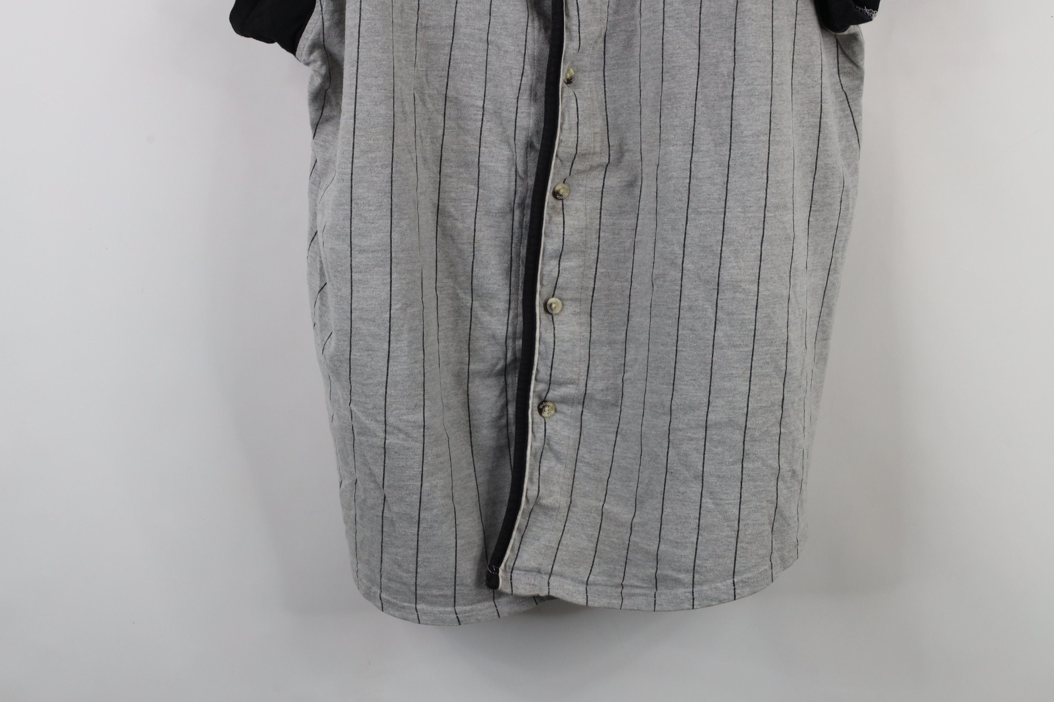 Vintage Vintage 90s Wilson Pinstriped Cap Sleeve Baseball Jersey Size US L / EU 52-54 / 3 - 3 Thumbnail