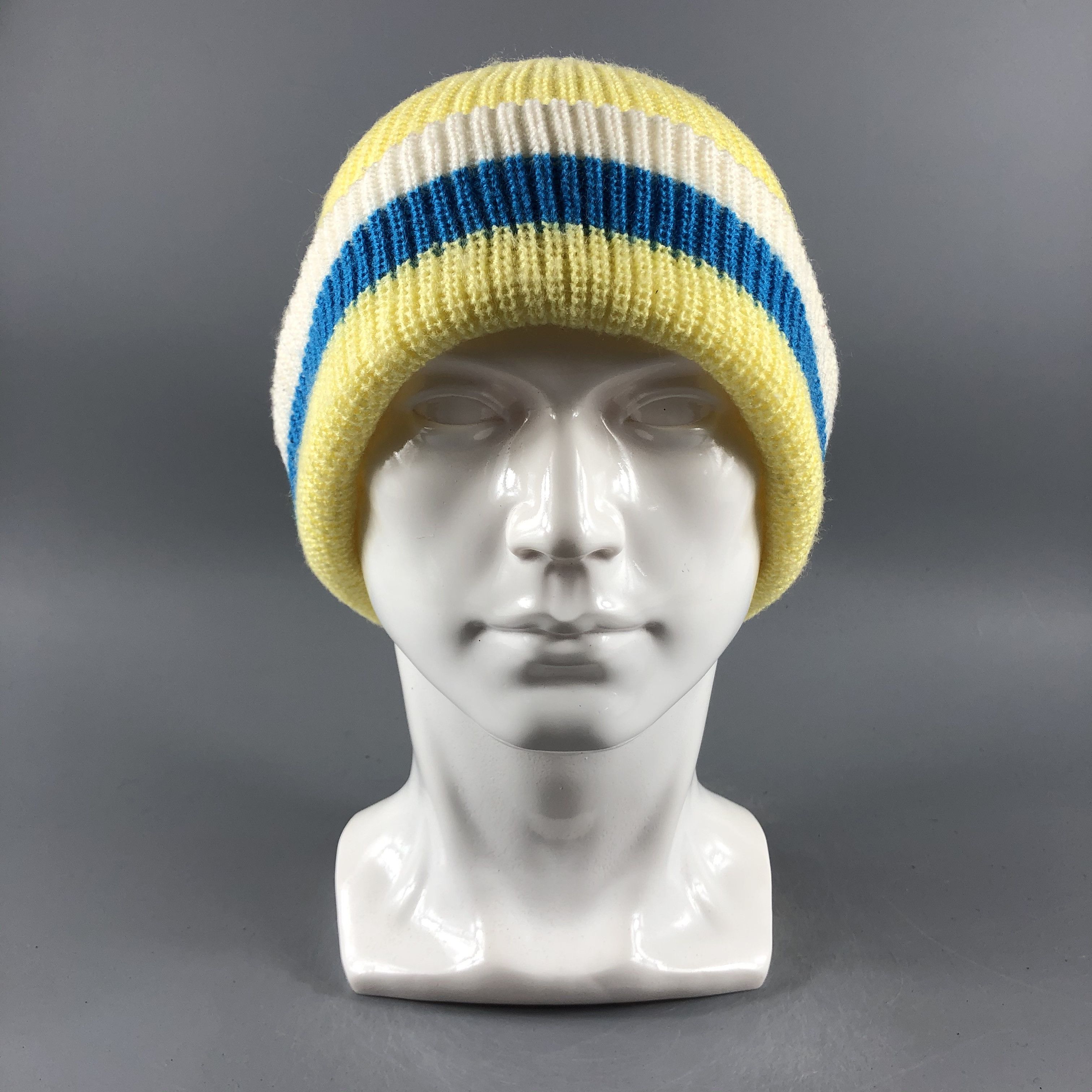 Japanese Brand × Vintage Unknown Stripe Slouchy Beanie Snow Hat Snow Cap -D583 Size ONE SIZE - 7 Thumbnail
