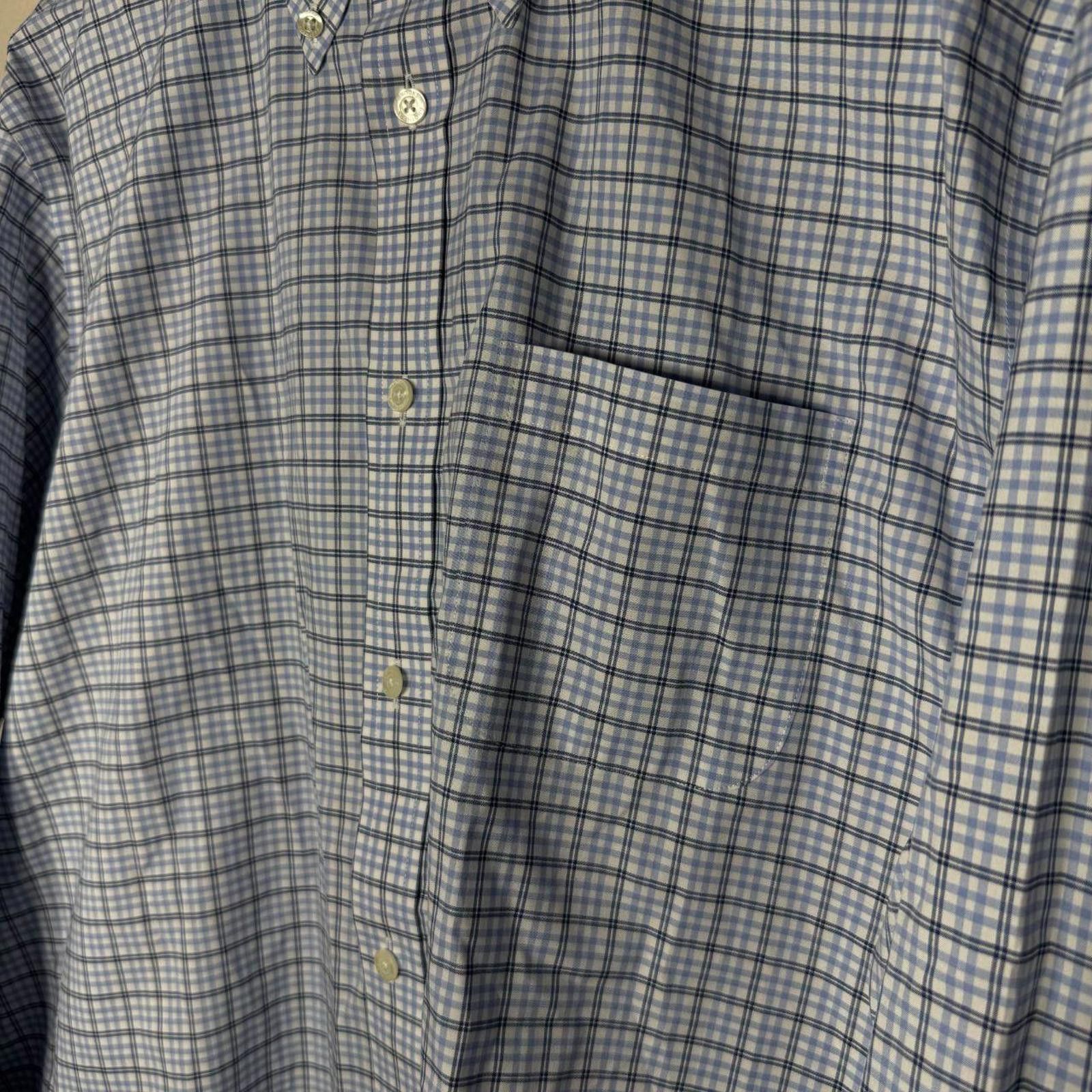 Brooks Brothers Brooks Brothers Men's XL Blue Non-Iron Long Sleeve Plaid Size US XL / EU 56 / 4 - 3 Thumbnail
