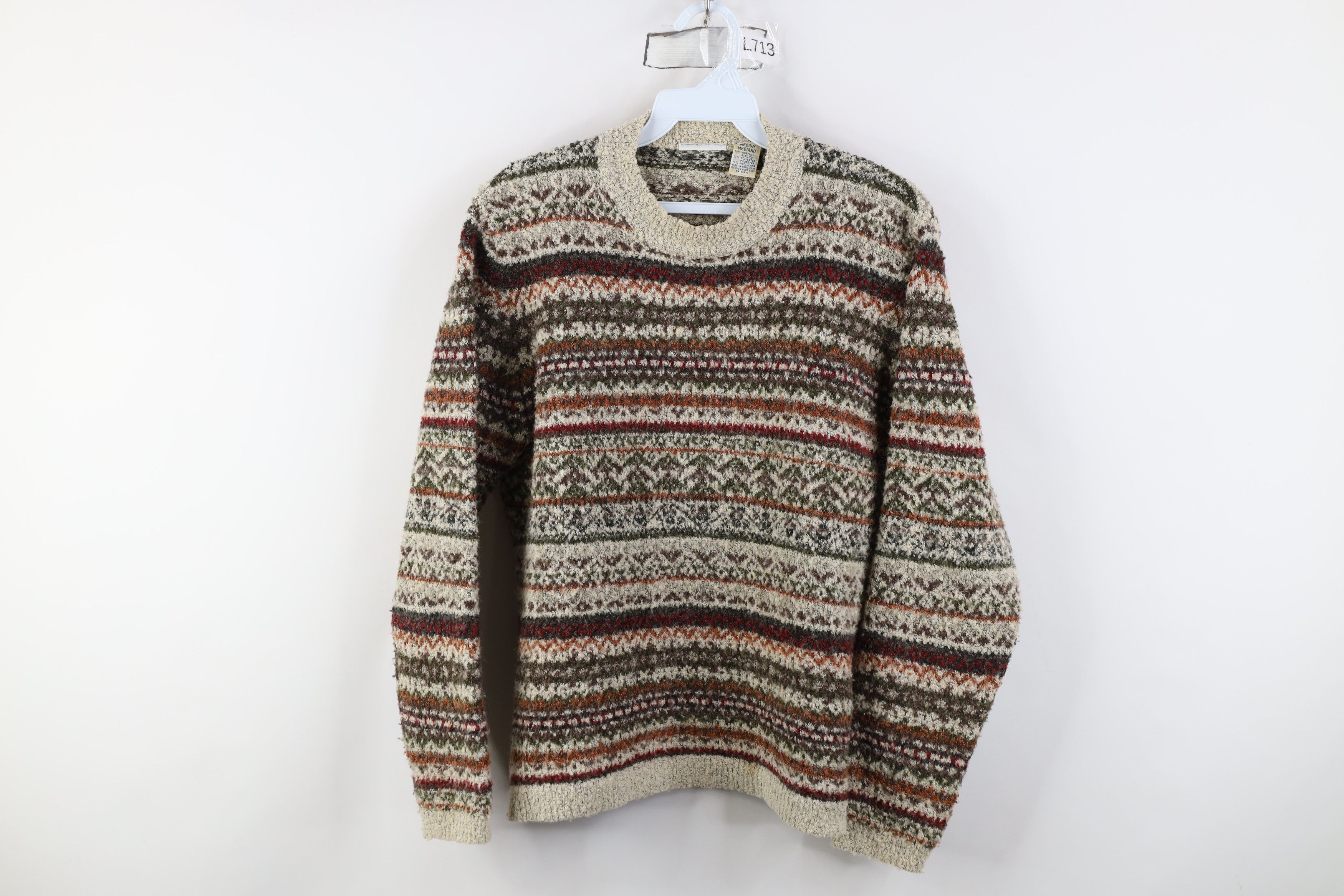 Vintage Vintage 90s Streetwear Blend Knit Fair Isle Crewneck Sweater Size M / US 6-8 / IT 42-44 - 1 Thumbnail