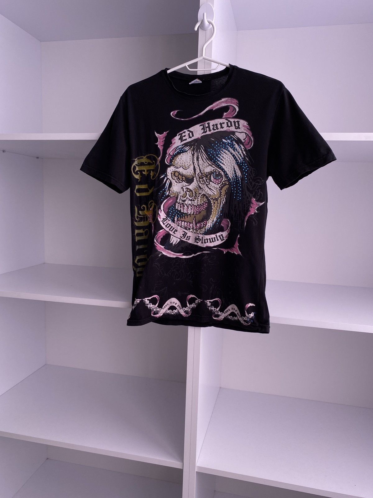 Ed Hardy × Vintage Vintage Ed Hardy Women’s tee shirt Y2k style Size M / US 6-8 / IT 42-44 - 1 Thumbnail
