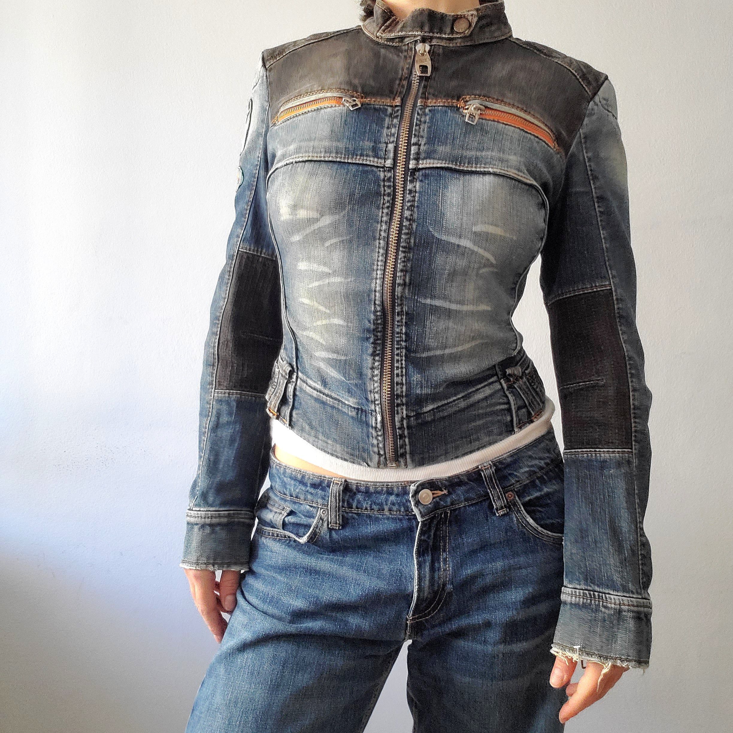 Miss Sixty Miss Sixty rare vintage y2k moto racer biker denim jacket Size M / US 6-8 / IT 42-44 - 12 Thumbnail