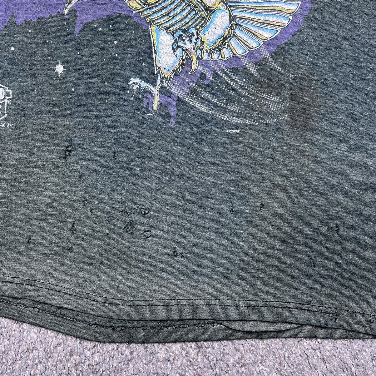 Harley Davidson Vintage 1990s Harley Davidson Chrome Eagle Neon Logo T-Shirt Size US M / EU 48-50 / 2 - 10 Thumbnail