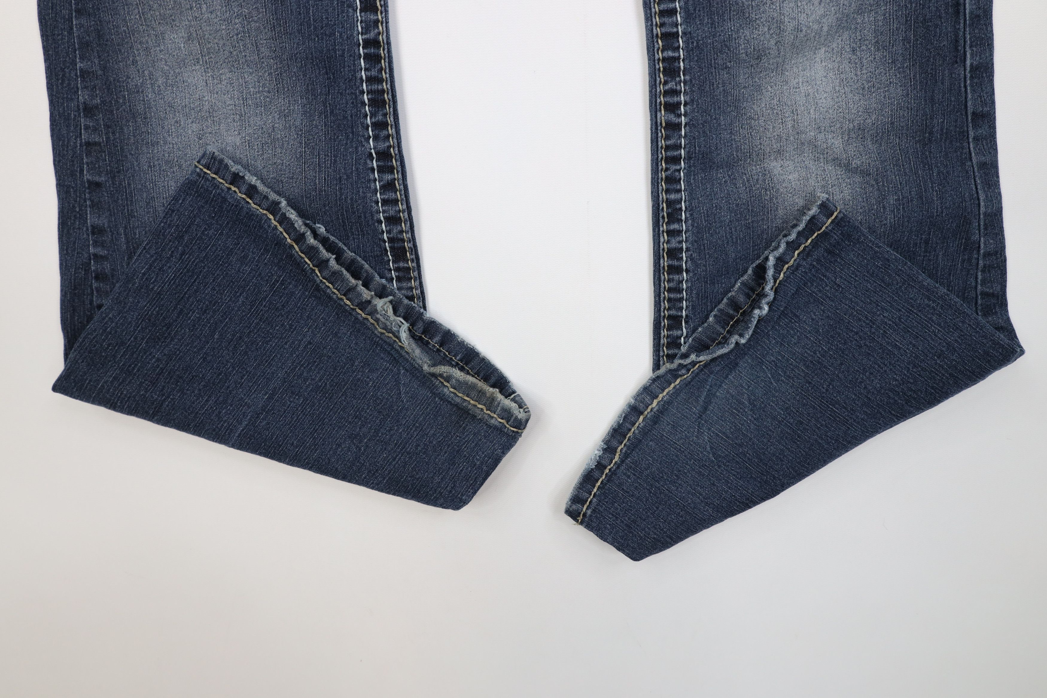 Vintage Vintage 90s Y2K Babydoll Thick Stitch Flared Wide Leg Jeans Size 30" / US 8 / IT 44 - 5 Thumbnail