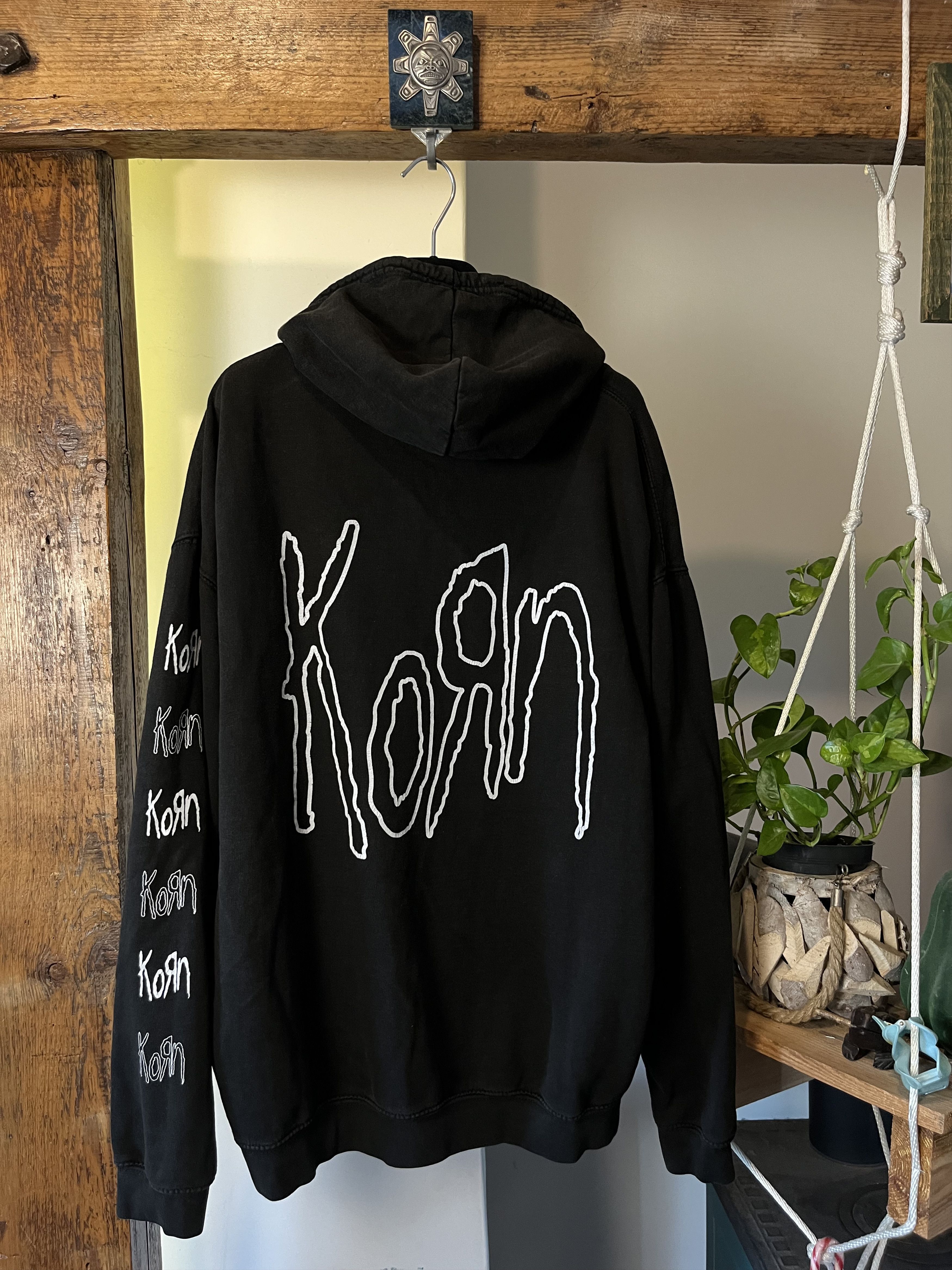 Band Tees × Vintage Vintage 90s Korn Nu Metal Hoodie Size US XL / EU 56 / 4 - 2 Thumbnail