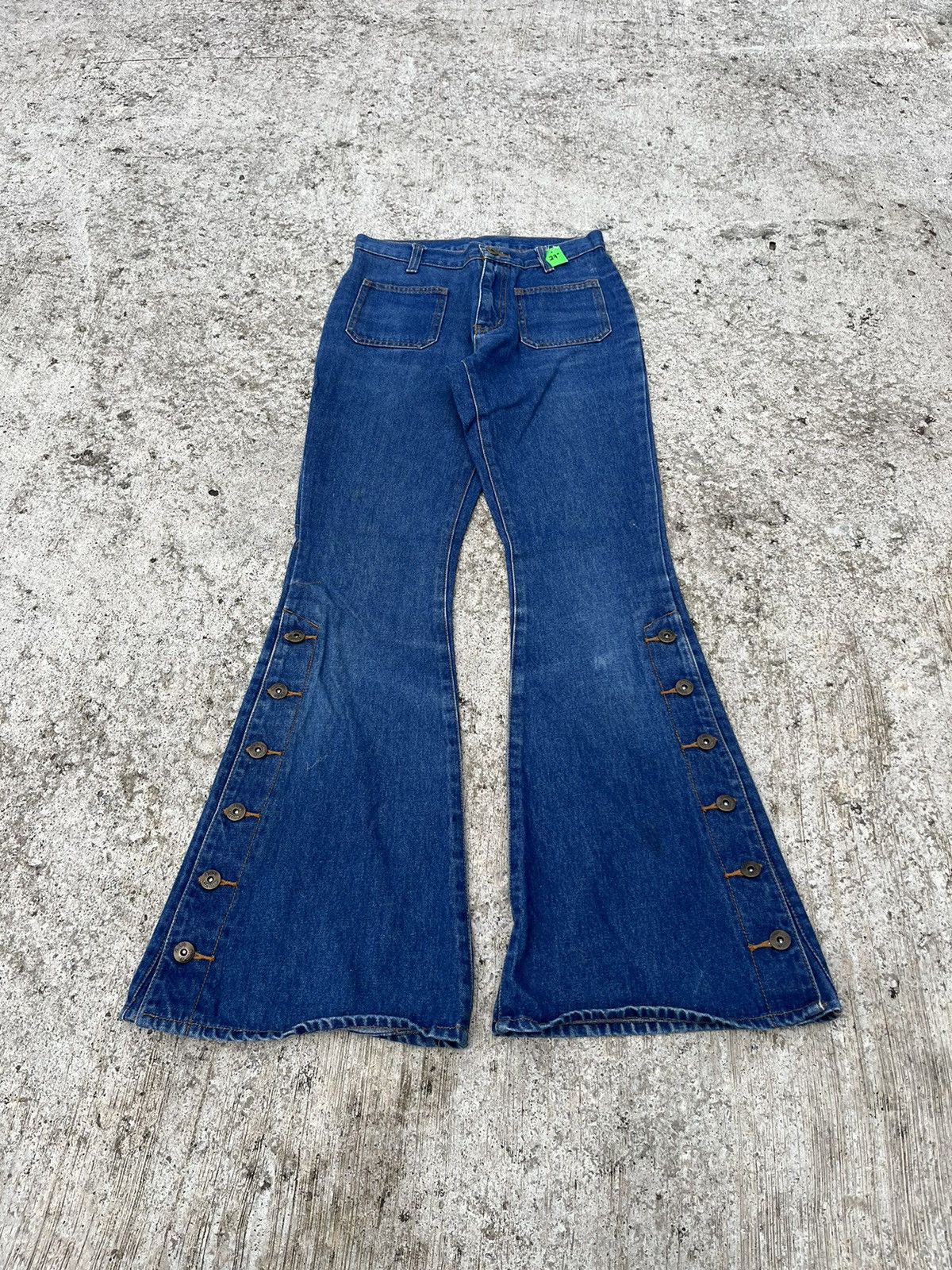 Le Grande Bleu (L.G.B.) Fiftyhs FTS Flare Jeans Boot Cut Denim Button Up Ankle Size 27" / US 4 / IT 40 - 3 Thumbnail
