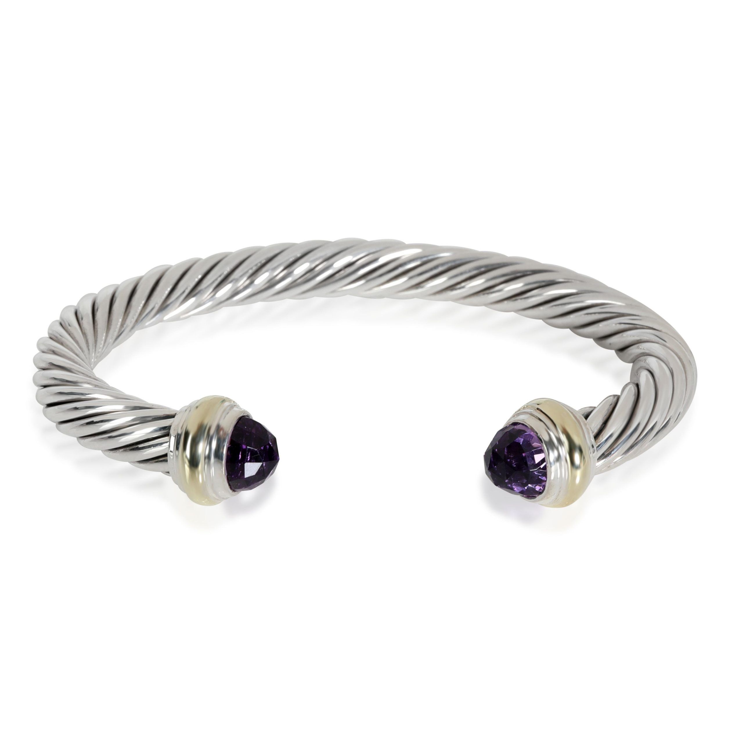 image of David Yurman Cable Amethyst Bangle In 14K Yellow Gold/sterling Silver, Women's