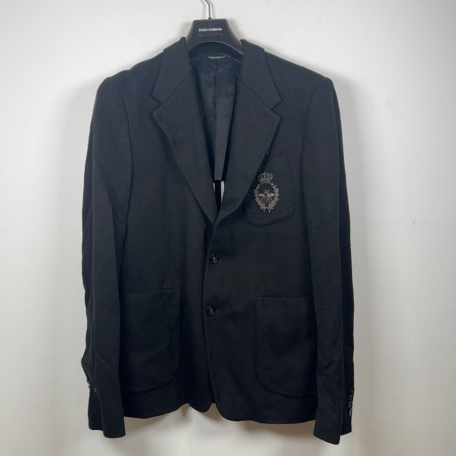 Dolce & Gabbana Dolce & Gabbana Textured Bee Crest Detail Blazer Size 52L - 1 Thumbnail