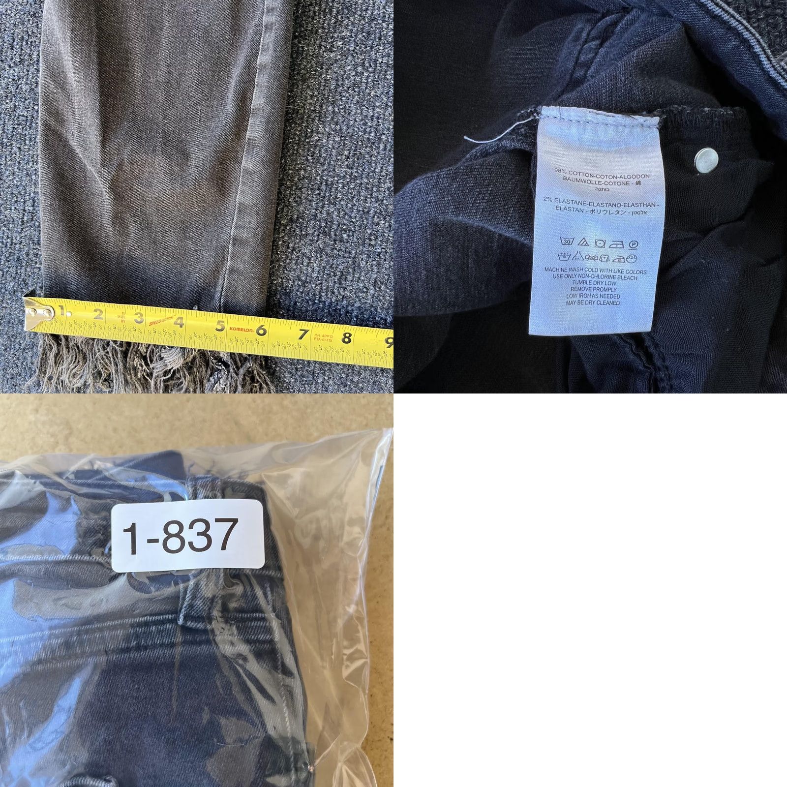 Free People VINTAGE Free People Jeans Womens Skinny 30 Black Distressed Raw Frayed Fringe OB5165135 Size 30" / US 8 / IT 44 - 9 Thumbnail