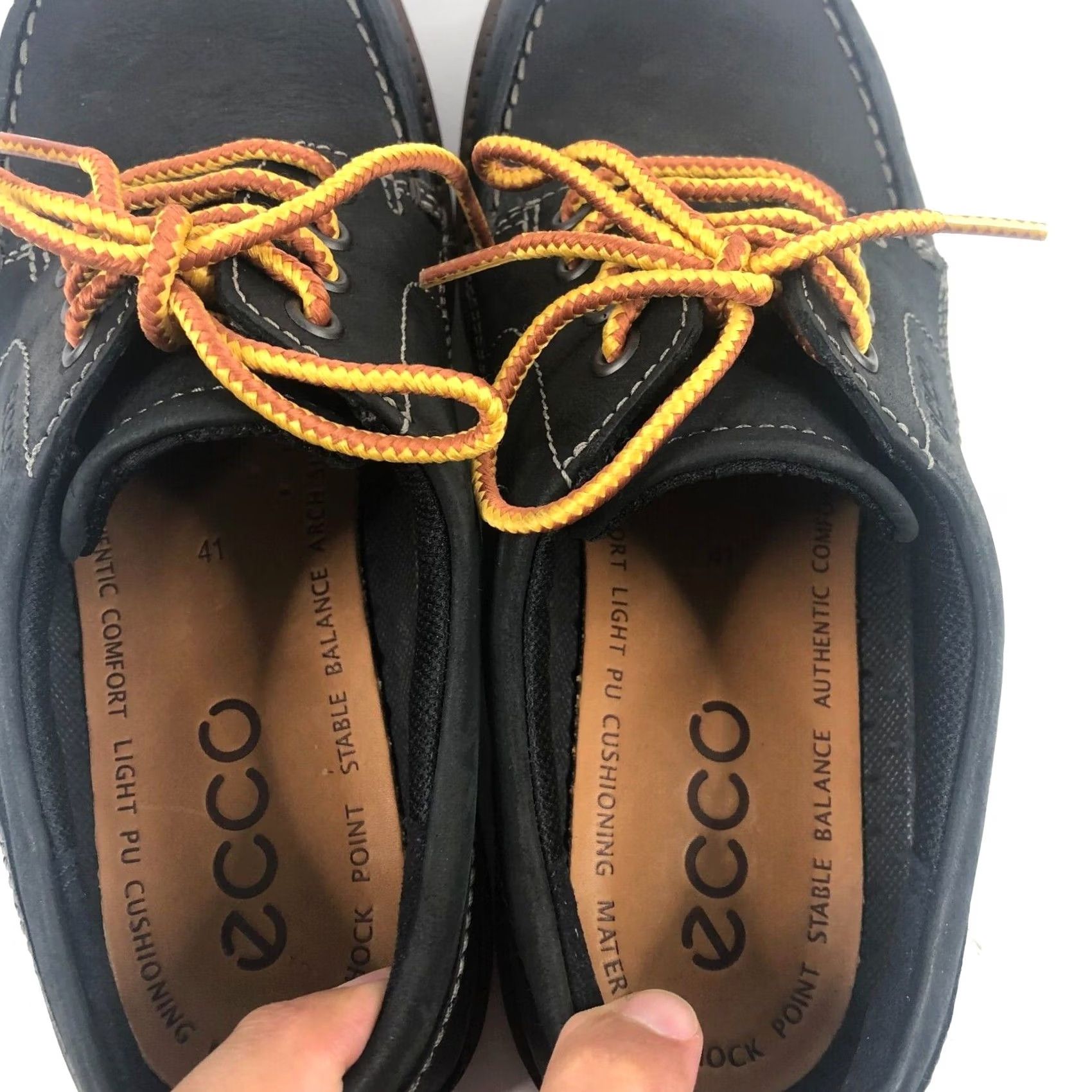Ecco Ecco Hydromax Moc Toe Lace Up Mens Size 7/7.5 US Navy Blue 41 EUC EU Shoe Lace Up Leather Formal Boots B Solid Navy Mens Size US 7 / EU 40 - 7 Thumbnail