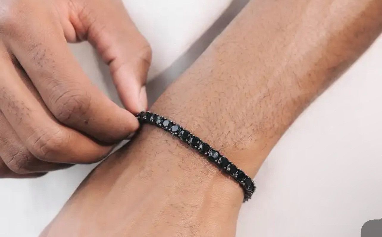 Esquire Esquire Black Cubic Zirconia Tennis Bracelet Size ONE SIZE - 2 Thumbnail
