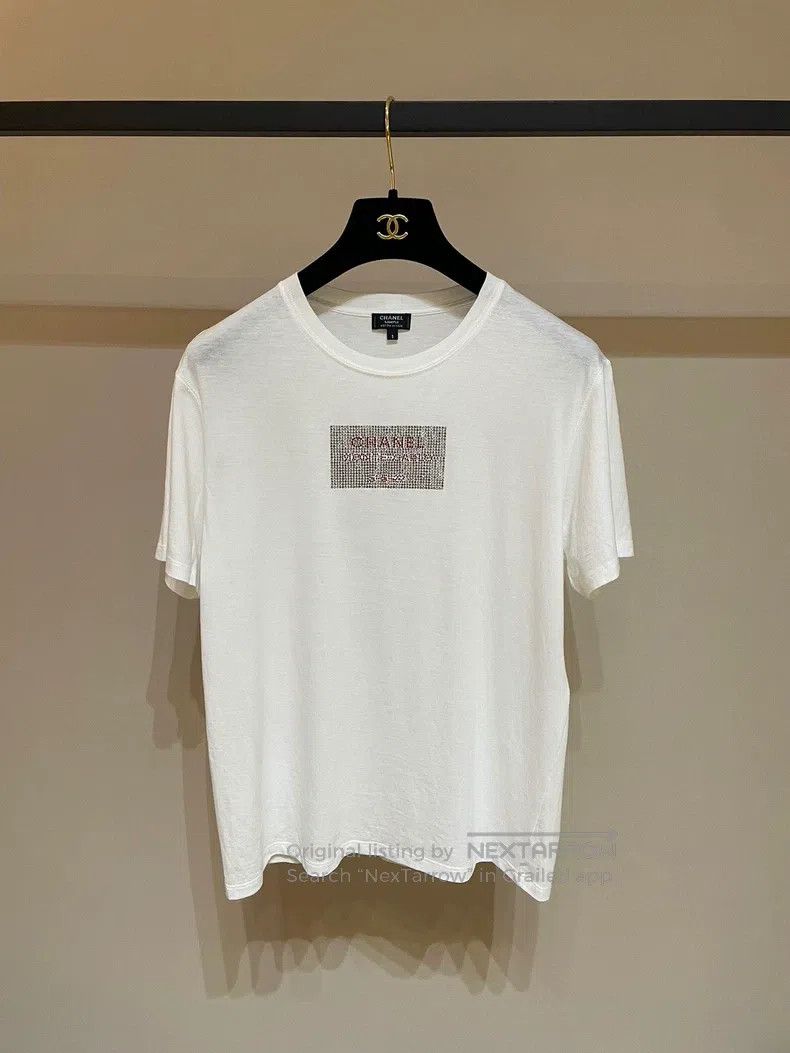 Chanel Chanel Monte Carlo letter rhinestone T-shirt Size S / US 4 / IT 40 - 1 Thumbnail