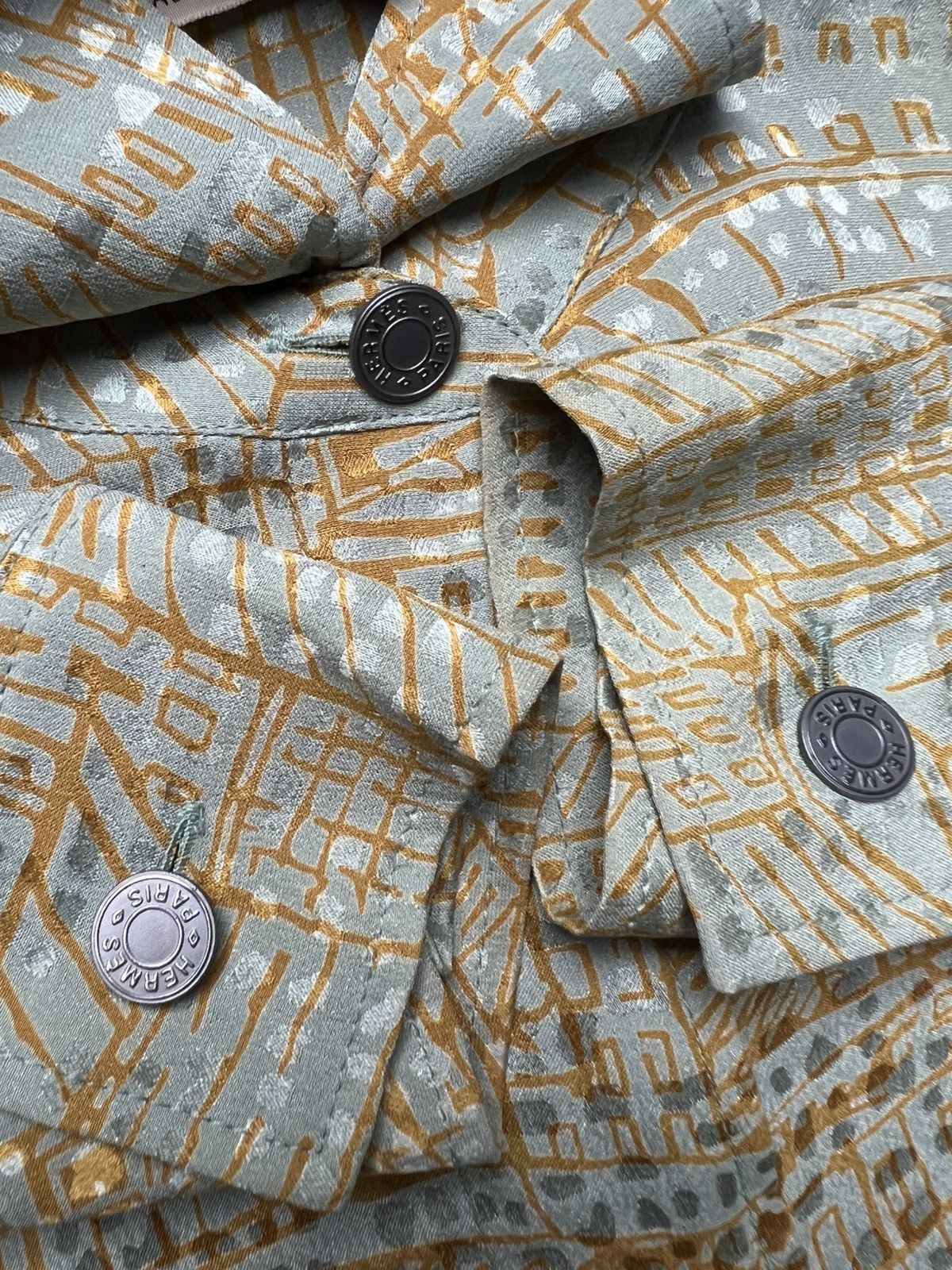 Hermes Vintage Hermes Martin Margiela Era Printed Silk Shirt Size US M / EU 48-50 / 2 - 5 Thumbnail