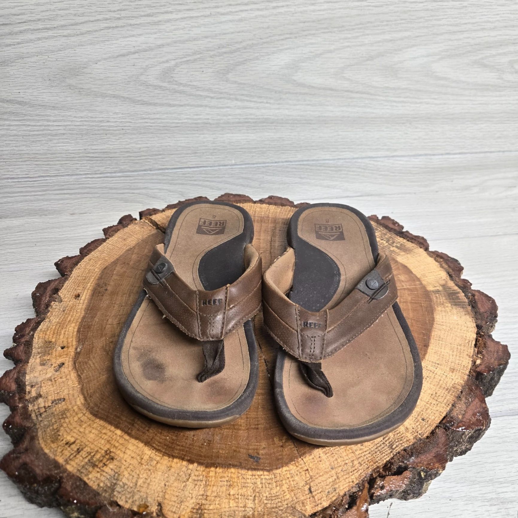 REEF Reef Sandals Womans 8 Thong Flip Flops Brown Beach Size US 8 / IT 38 - 3 Thumbnail