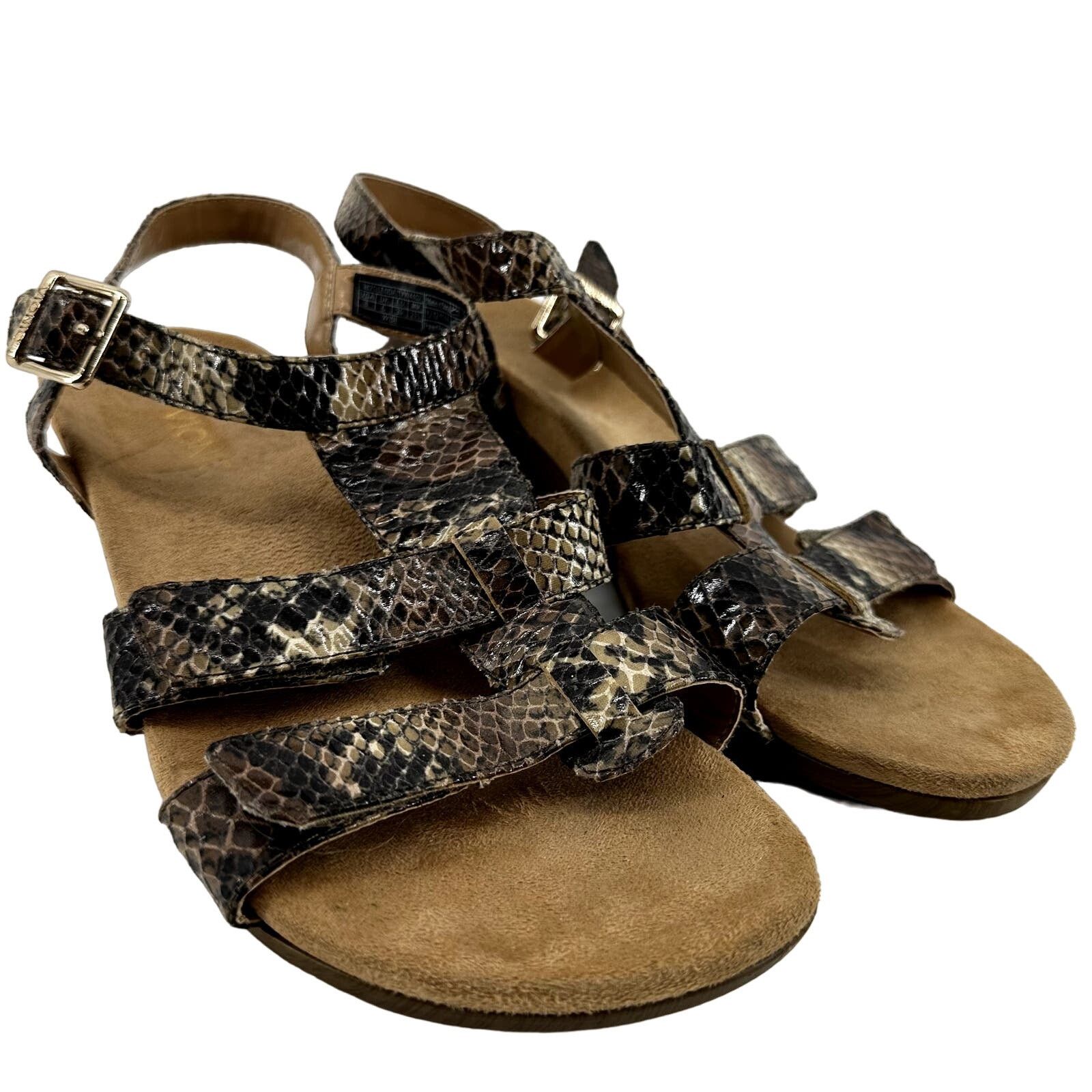 Vionic Vionic Glenda Orthaheel Sandals Snakeskin Wedge Leather 8 Size US 8 / IT 38 - 1 Thumbnail