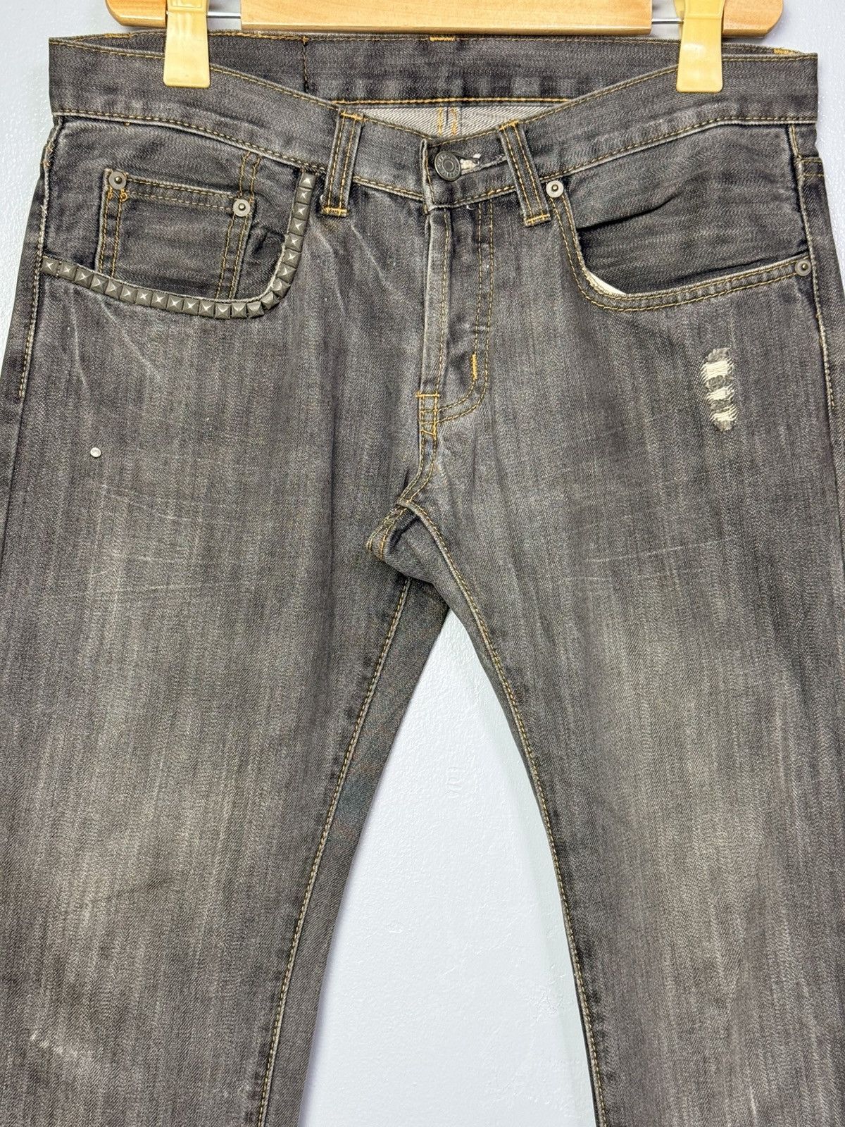 Hysteric Glamour Hysteric Glamour Studded Distressed Black Pants Size US 29 - 2 Thumbnail