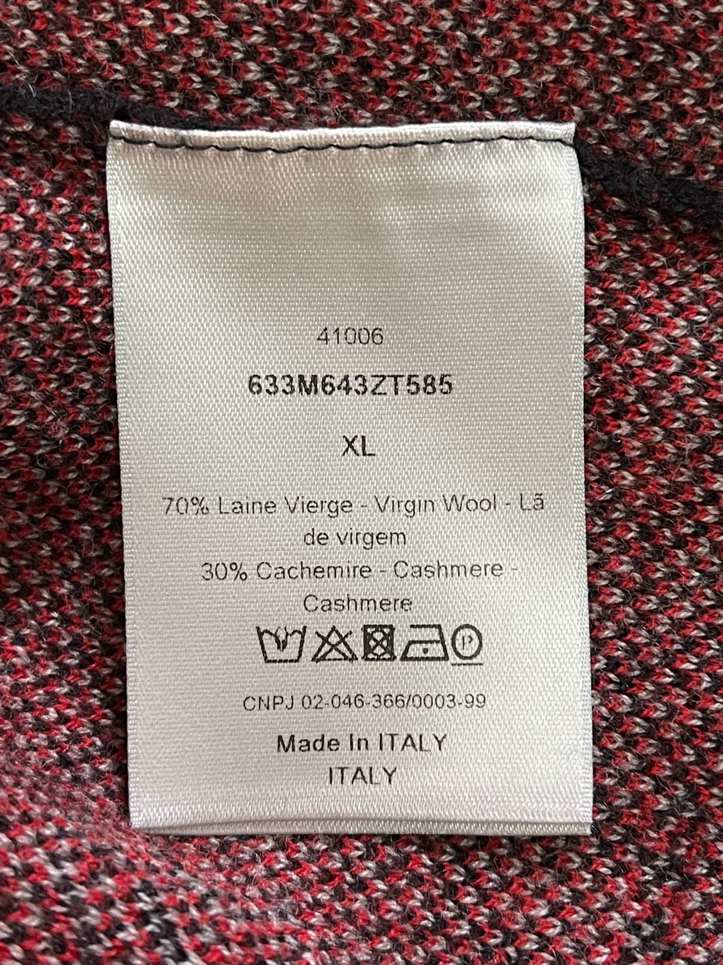 Dior Dior Homme Wool-Cashmere Sweater Red Black XL Size US XL / EU 56 / 4 - 5 Thumbnail