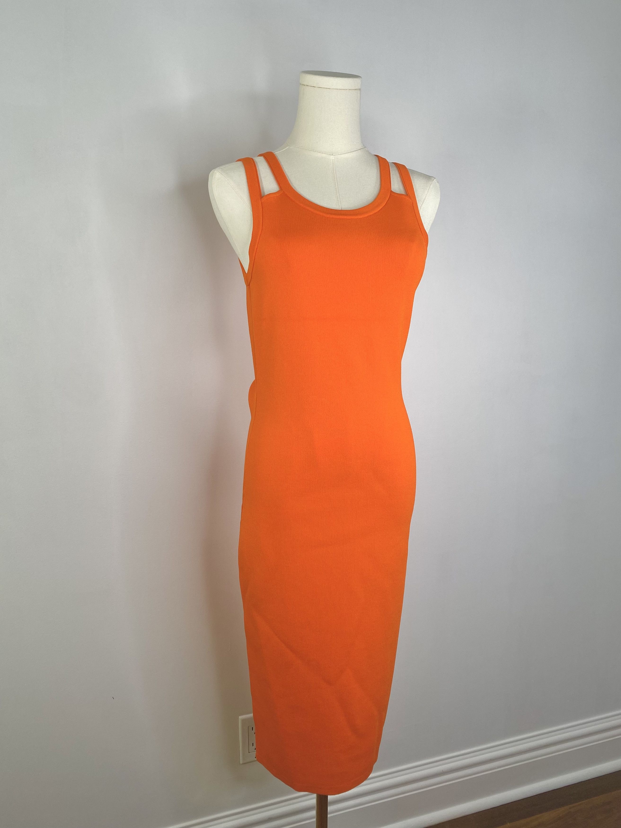 Michael Kors Michael Kors - Bright Orange Knit Bodycon Dress Size S / US 4 / IT 40 - 5 Thumbnail