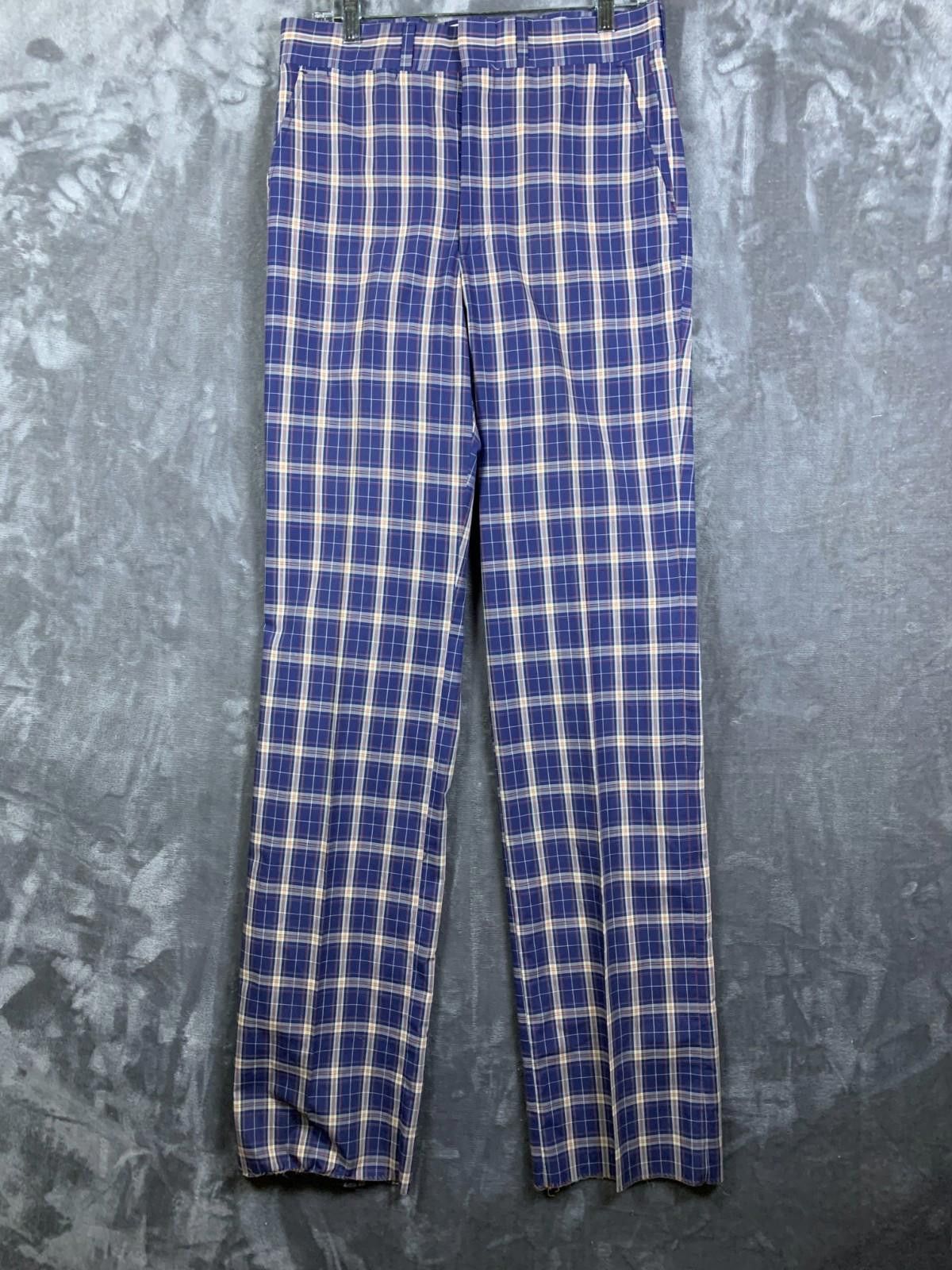 Brooks Brothers Vintage Brooks Brothers Hi Waist Dress Pants Blue Plaid (282 Size US 32 / EU 48 - 1 Thumbnail