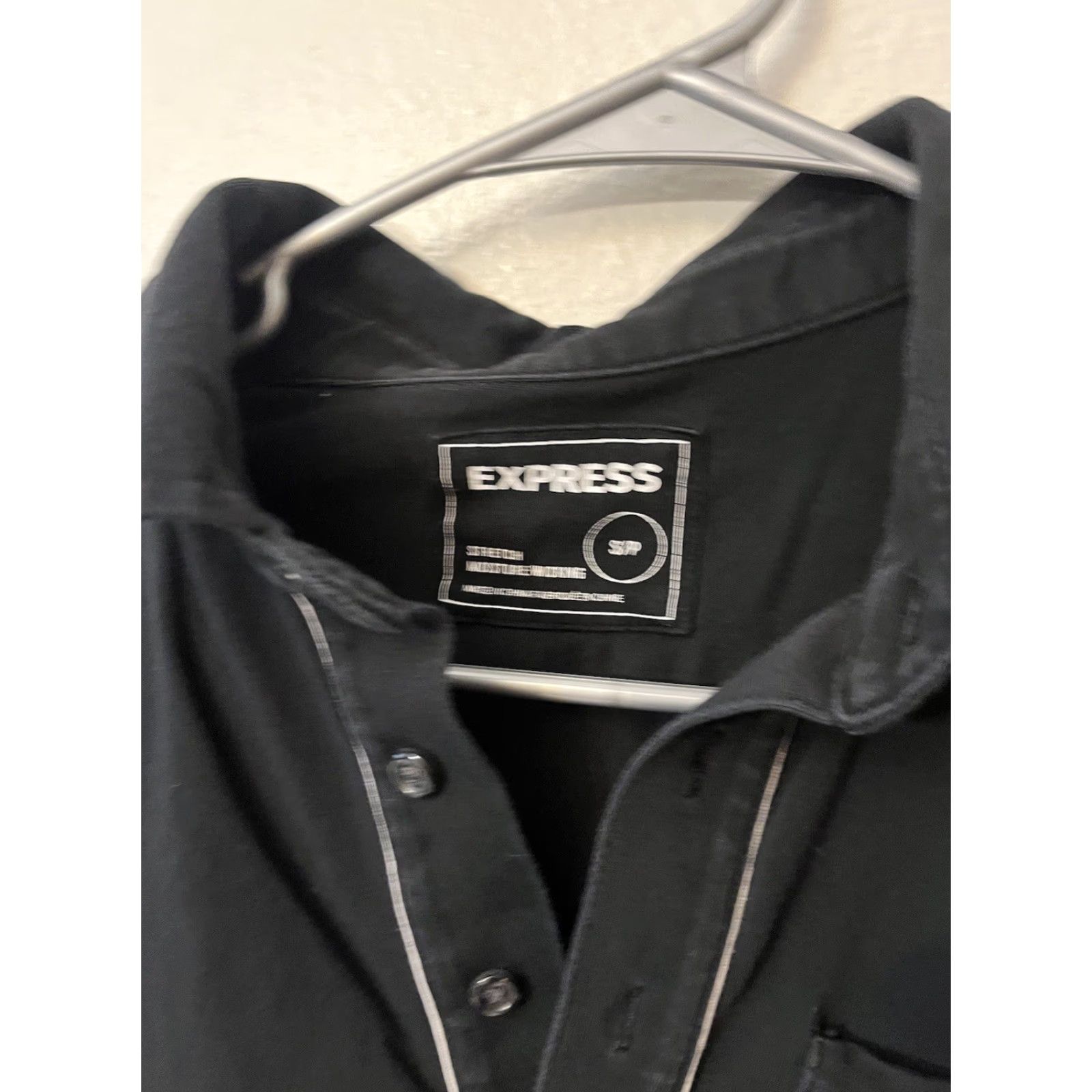 Express VINTAGE Express Stretch Moisture Wicking Men's Black Polo Shirt Small Size US S / EU 44-46 / 1 - 5 Thumbnail