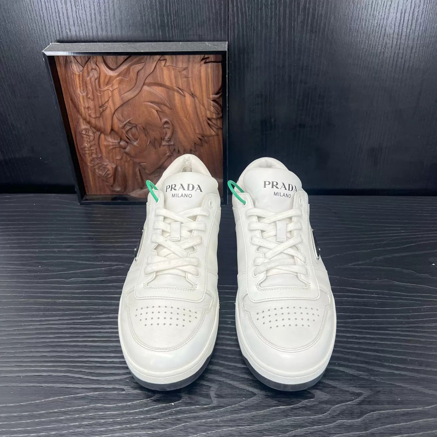 Prada Prada White Triangle Logo Sneakers 6/40 Size US 7 / EU 40 - 4 Thumbnail