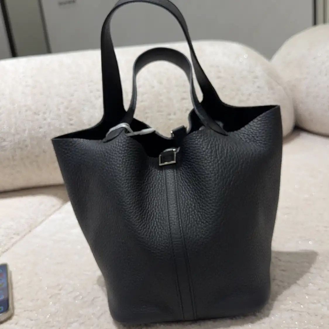 Hermes Hermes Picotin Lock 22 black Clemence cowhide leather picotin handbag silver har Size ONE SIZE - 1 Thumbnail