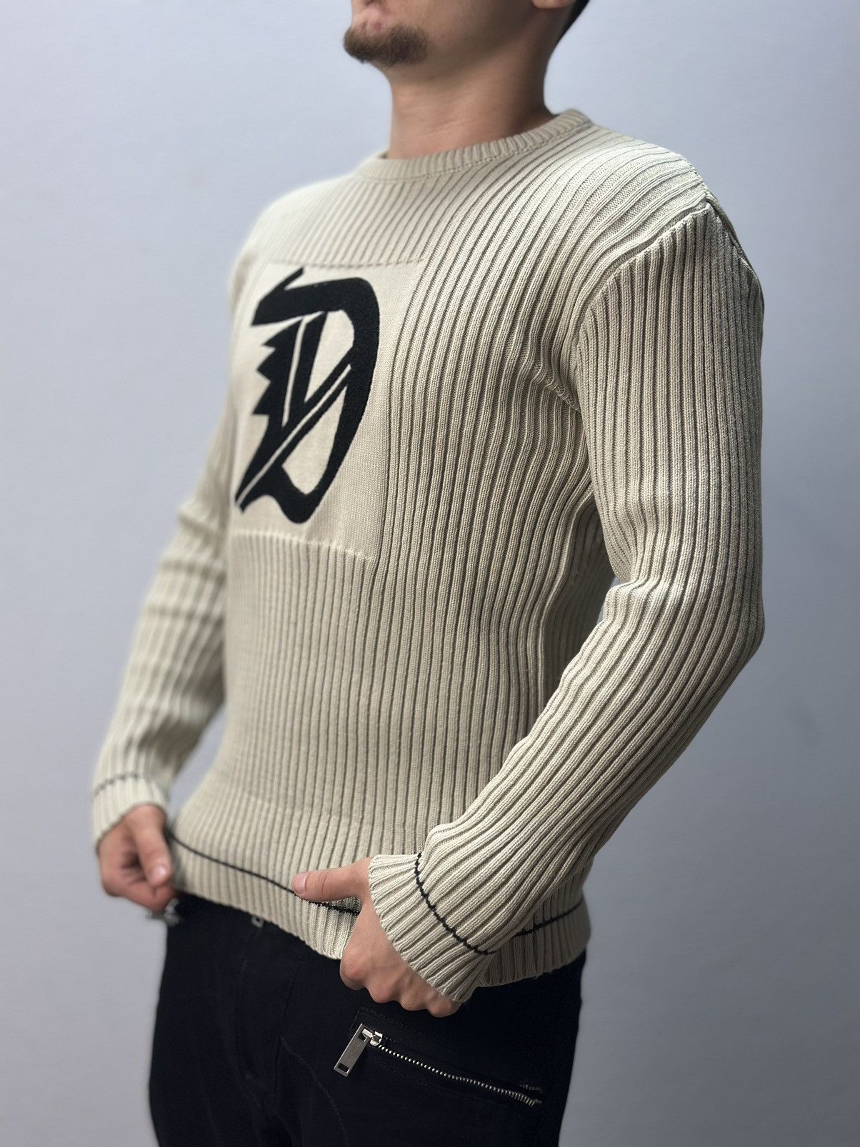 Diesel Vintage Diesel Striped Knit Sweater Distressed Avantgarde Size US M / EU 48-50 / 2 - 3 Thumbnail