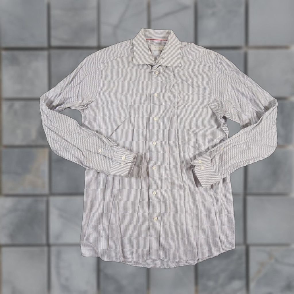 Eton VINTAGE ETON Men's Shirt Long Sleeve Button Up Gray Cotton Business Casual Formal 42 Size 42R - 1 Thumbnail