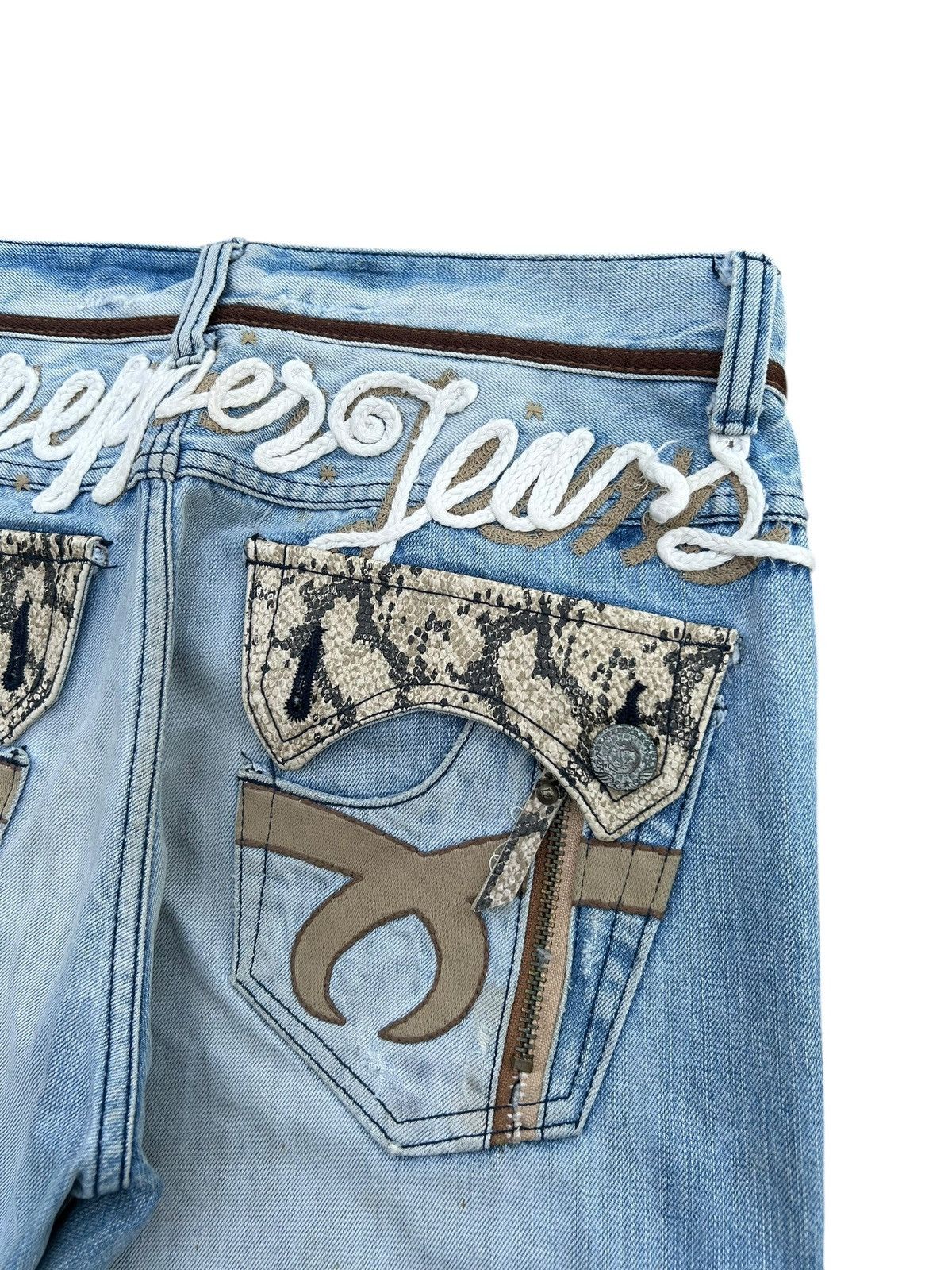 Kapital Red Pepper Japan Studded Snake Skin pocket Distressed Denim Size US 34 / EU 50 - 5 Thumbnail