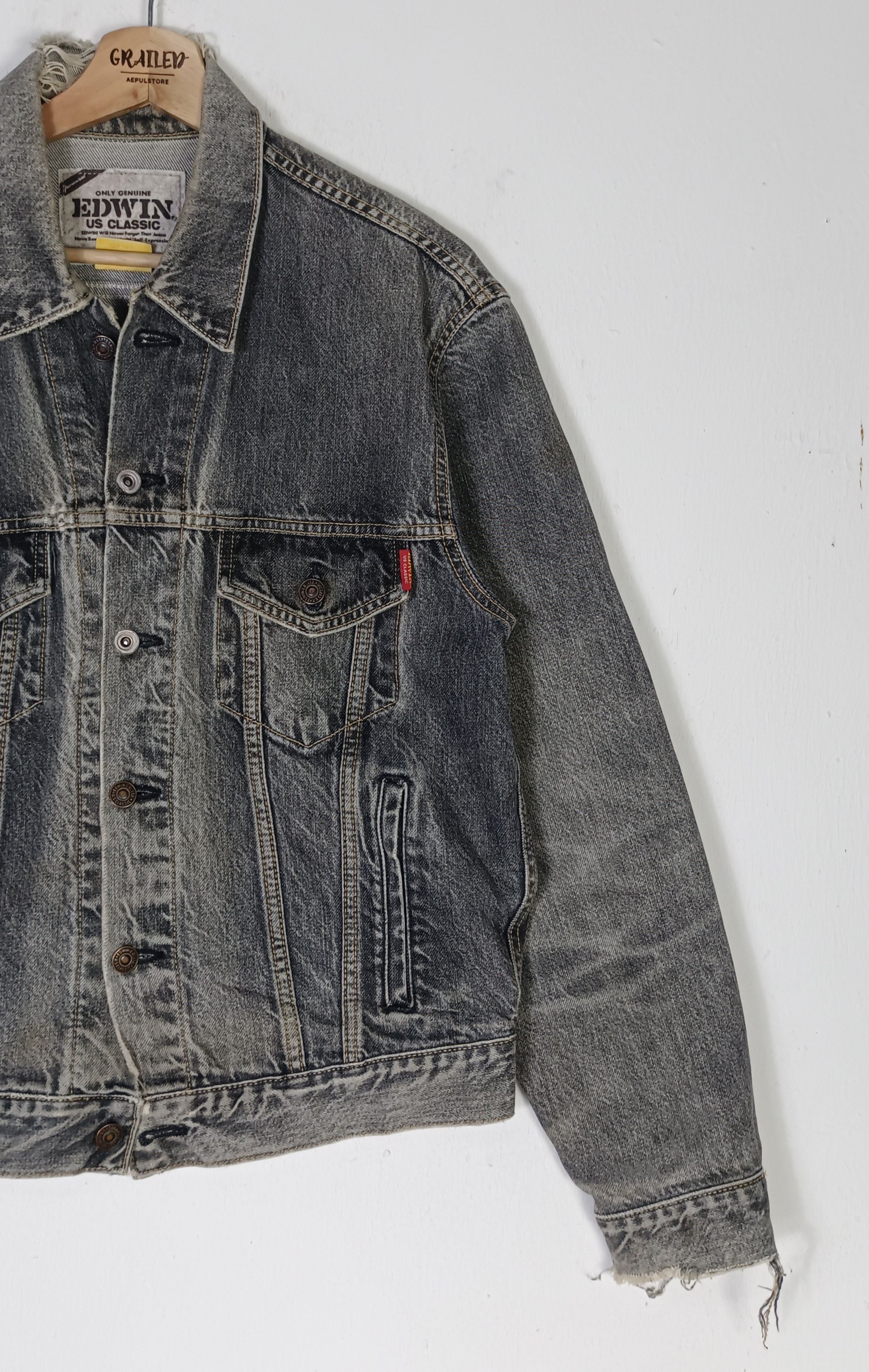 Edwin Edwin Us Classic Style A-01J Distressed Denim Jacket Size US L / EU 52-54 / 3 - 4 Thumbnail