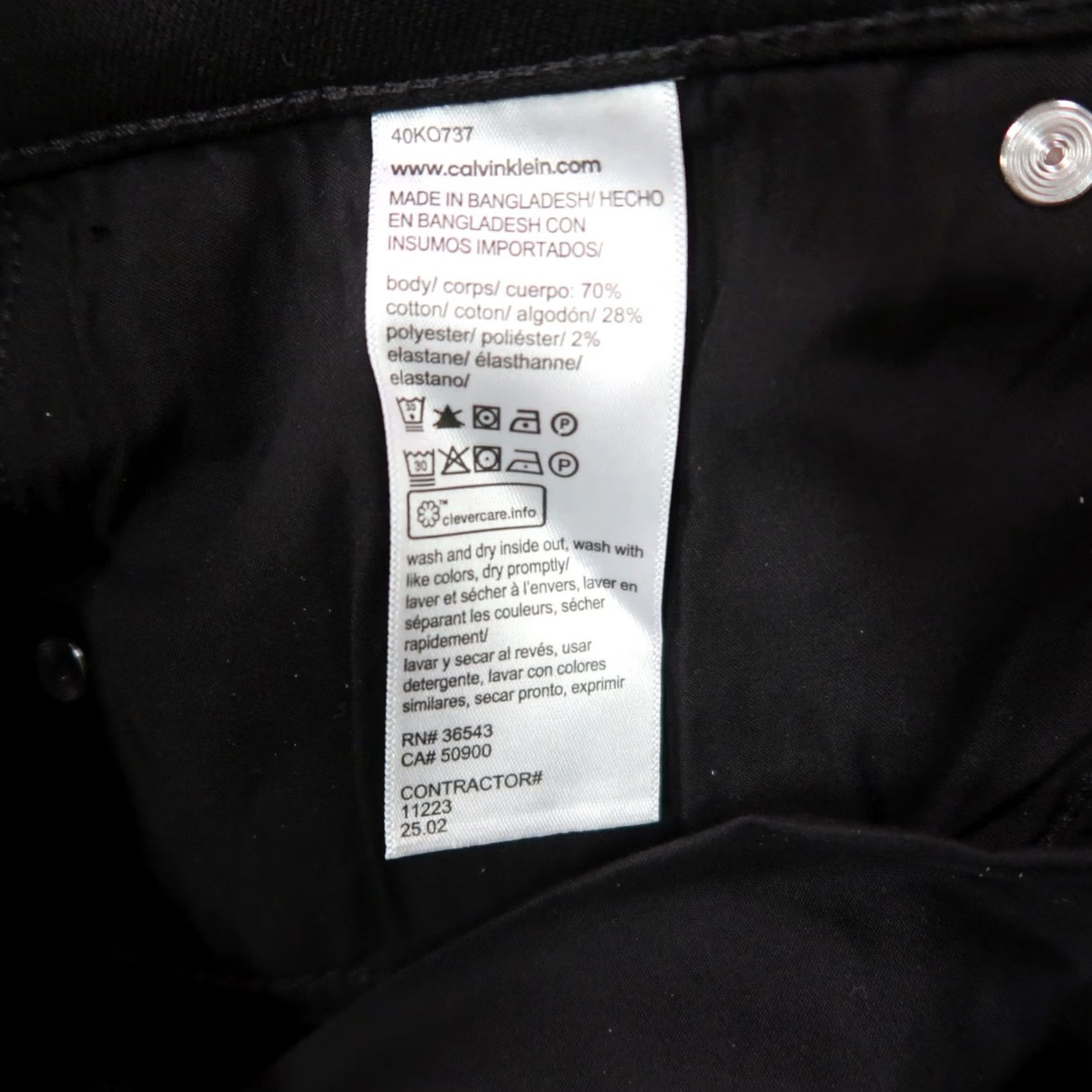 Calvin Klein Calvin Klein Jeans Mens 32x32 Black Denim Stretch Flex Slim Straight 5-Pocket Regular Inseam 32 Size US 32 / EU 48 - 4 Thumbnail